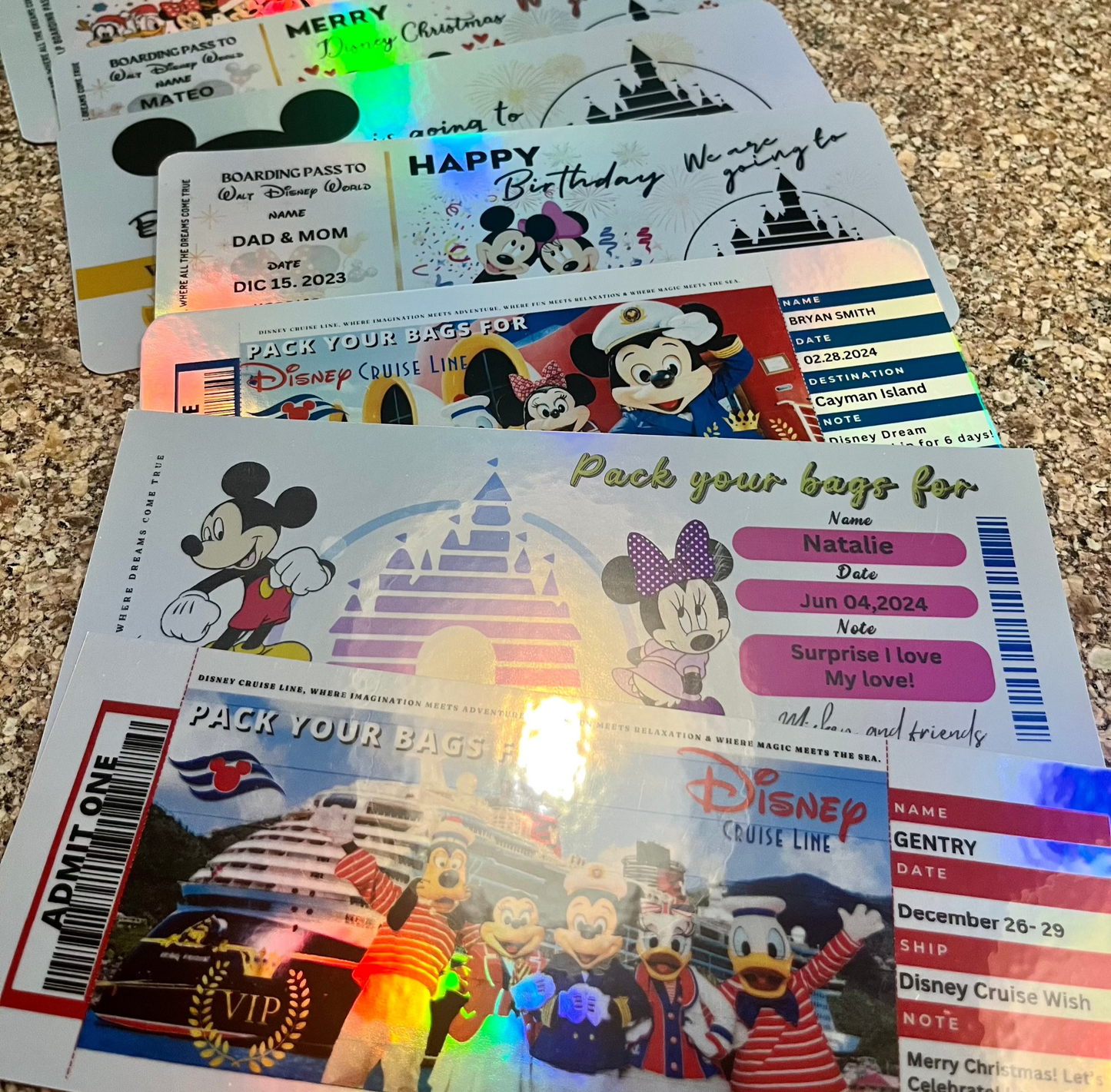 PREMIUM HOLOGRAPHIC SURPRISE TICKETS – FANCY & STUNNING!