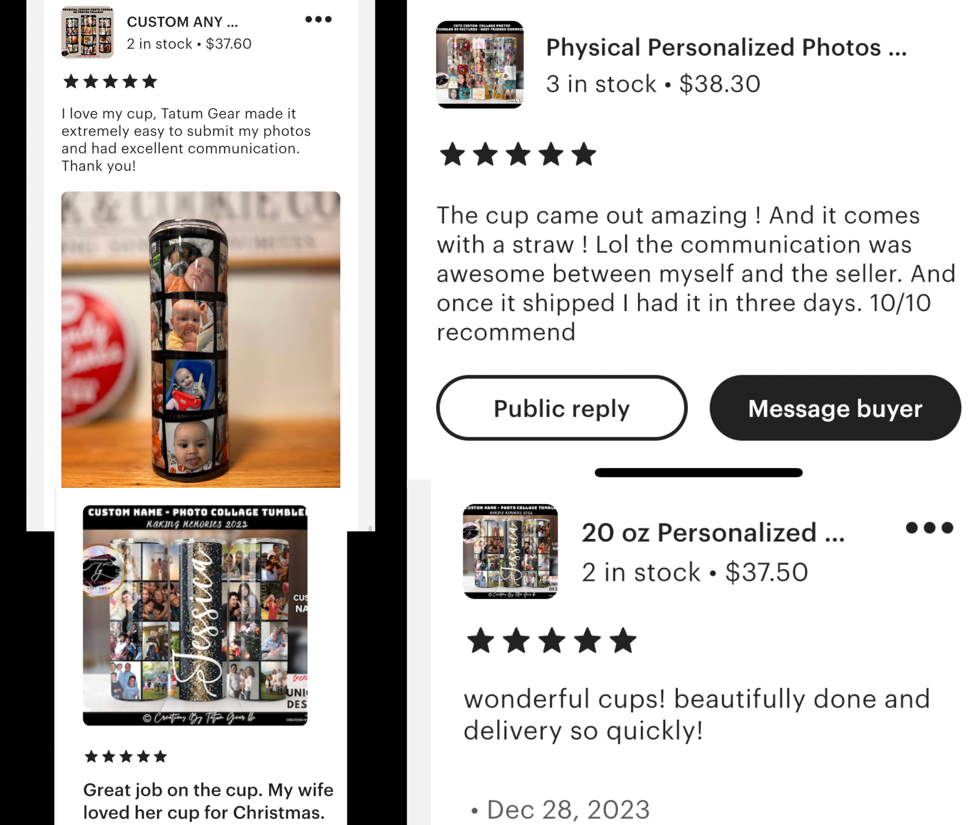 Custom 20-Photo Collage Tumbler - 20oz Personalized