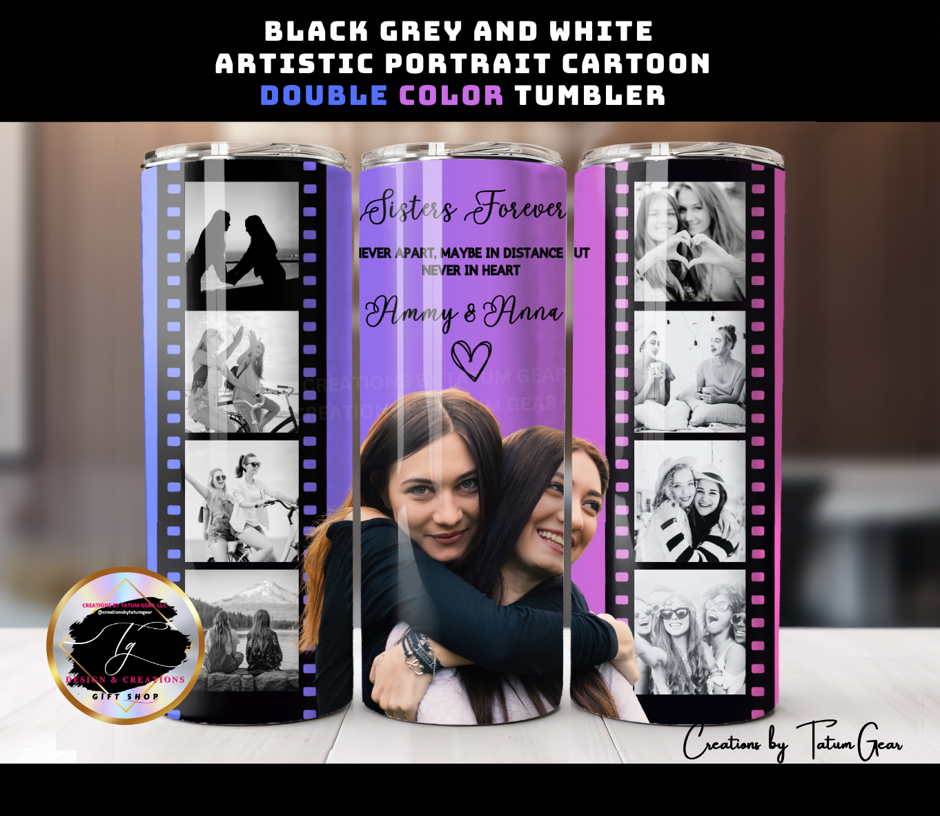 Custom 9-Photo Collage Tumbler - 20oz Personalized Gift