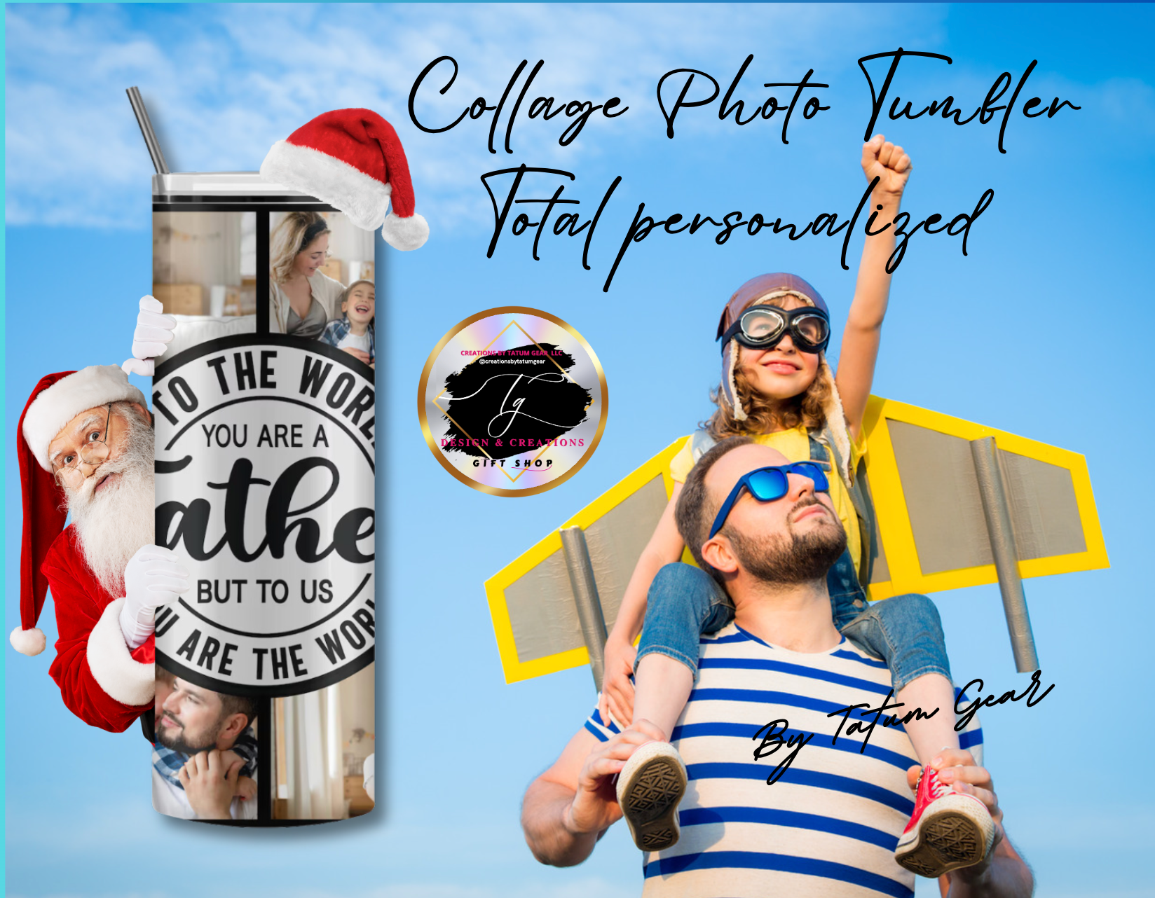 Custom 10-Photo Dad Tumbler - 20oz Father's Day Gift