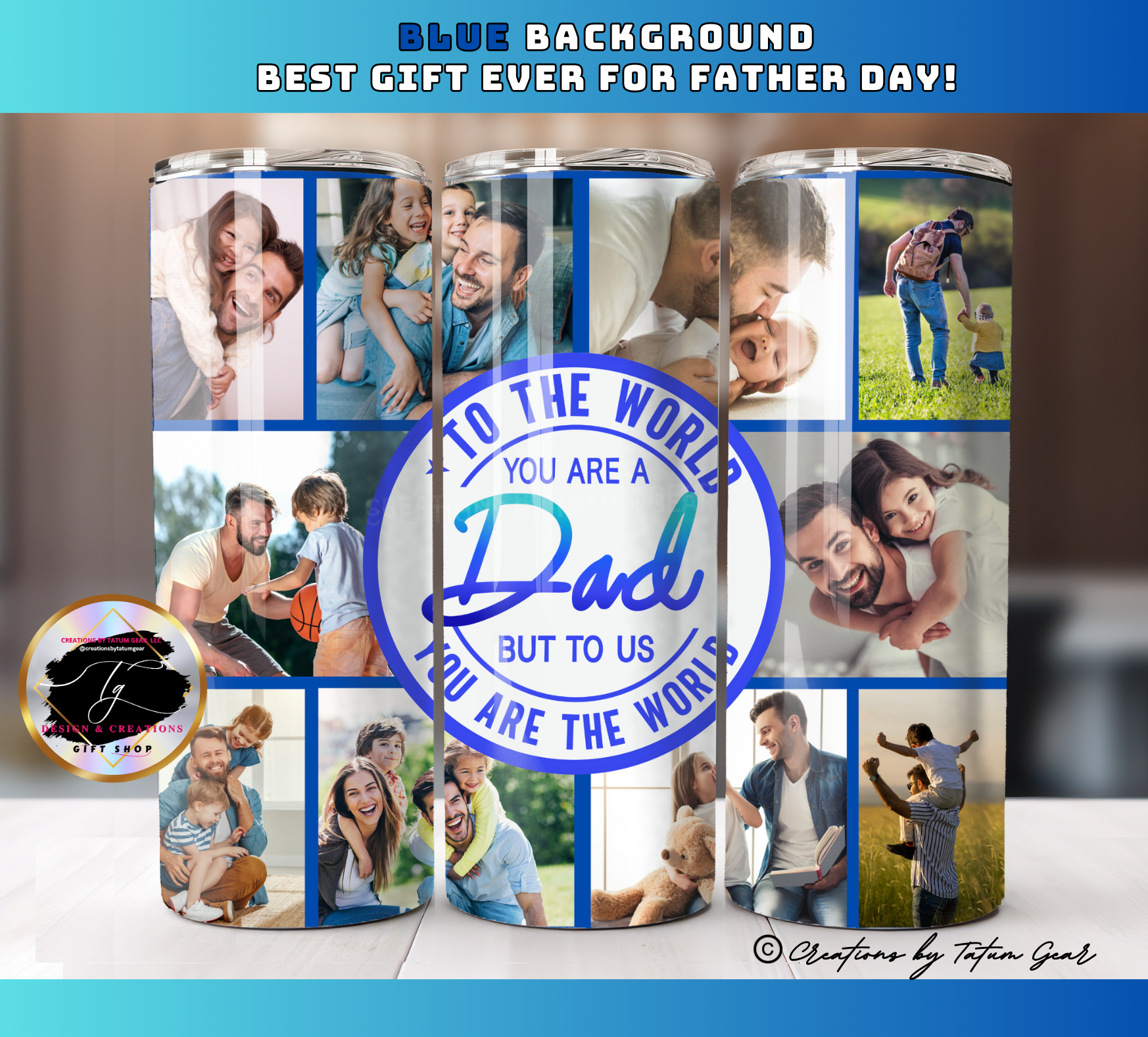 Custom 10-Photo Dad Tumbler - 20oz Father's Day Gift