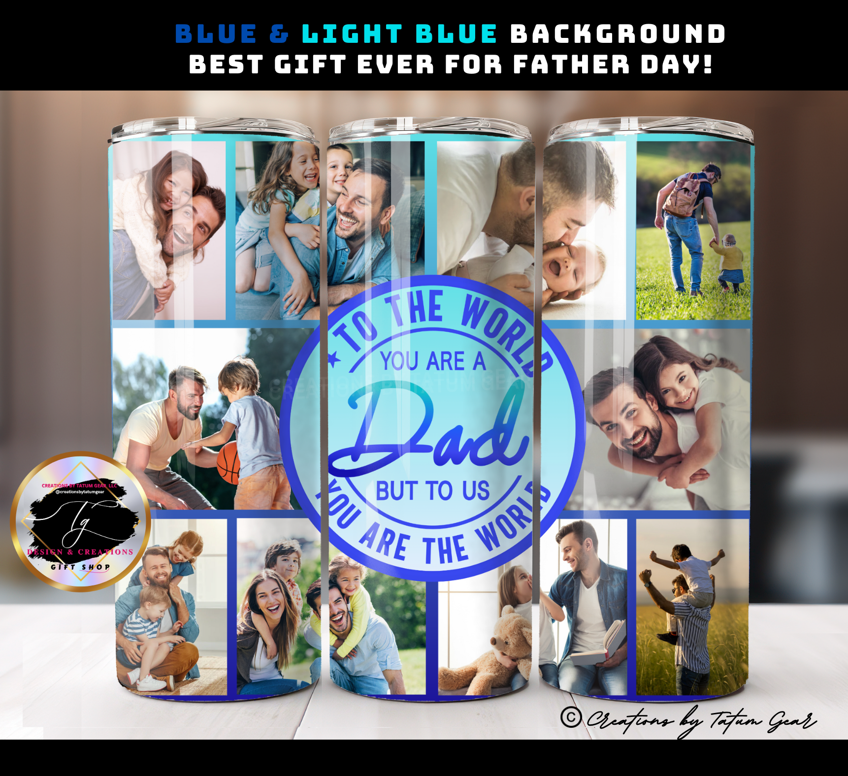 Custom 10-Photo Dad Tumbler - 20oz Father's Day Gift