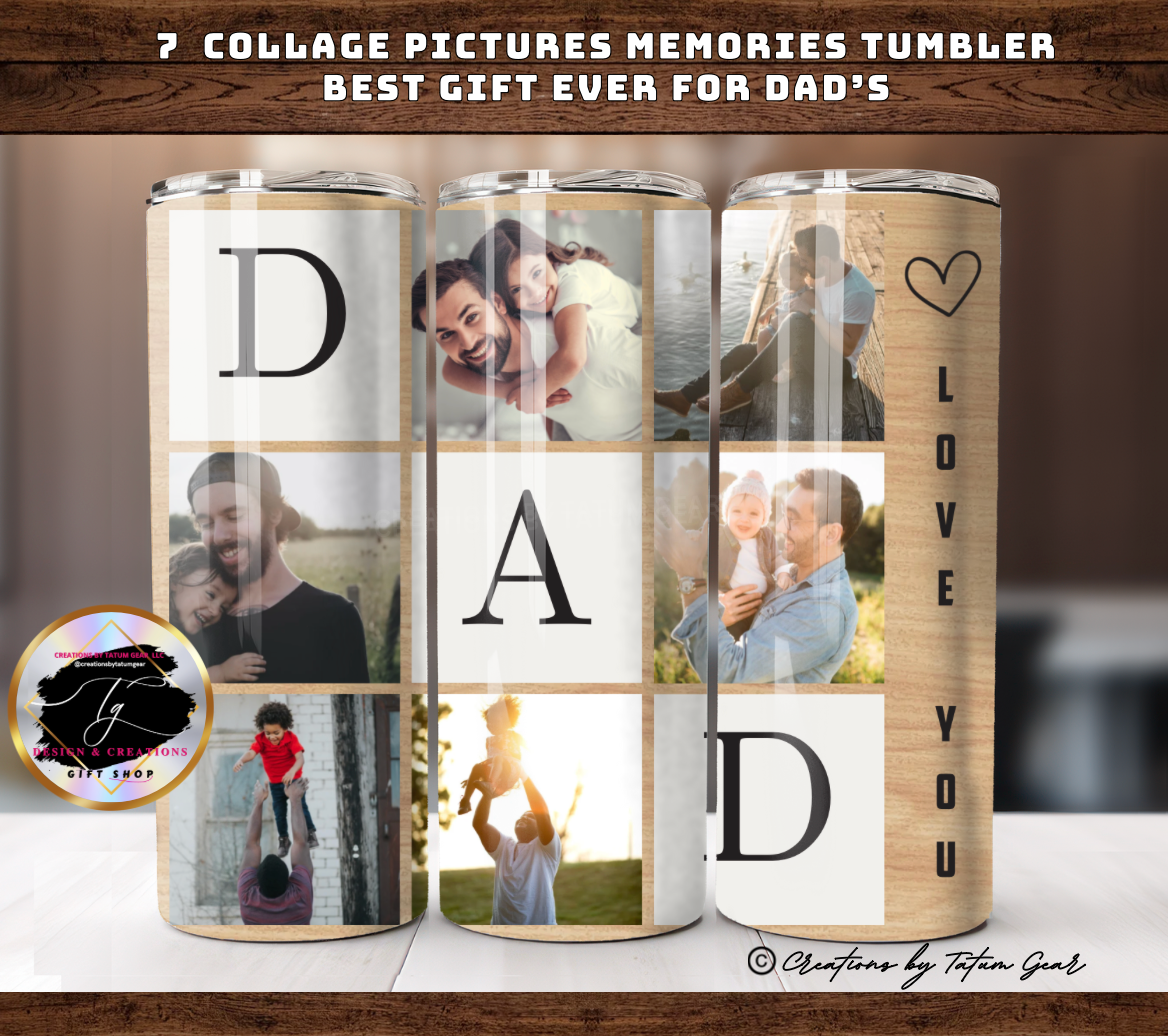 Custom 7-Photo 'Love You Dad' Tumbler - 20oz Memory Gift