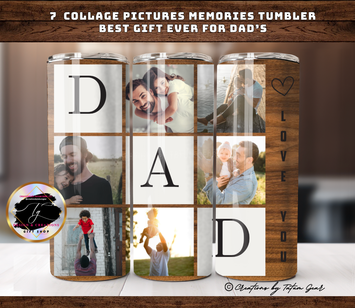 Custom 7-Photo 'Love You Dad' Tumbler - 20oz Memory Gift
