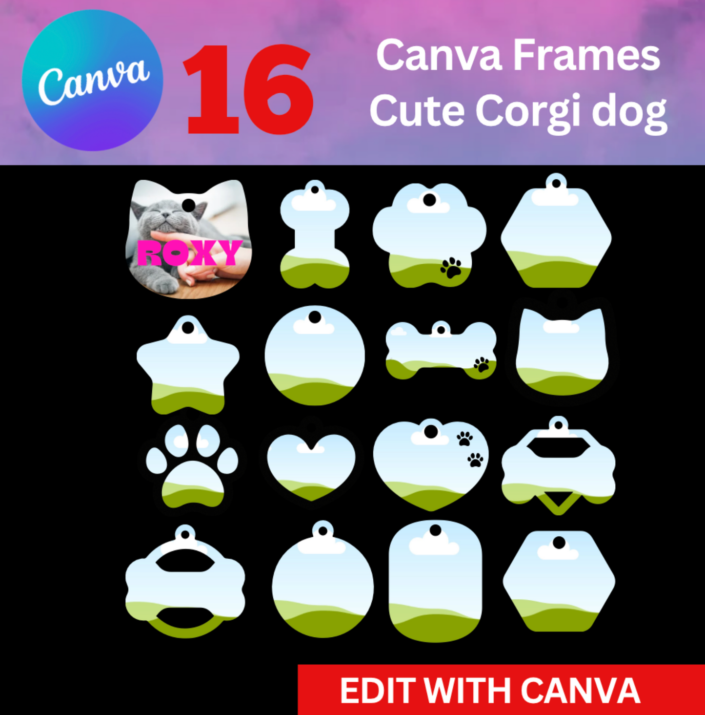Canva Frames - Dog Tags