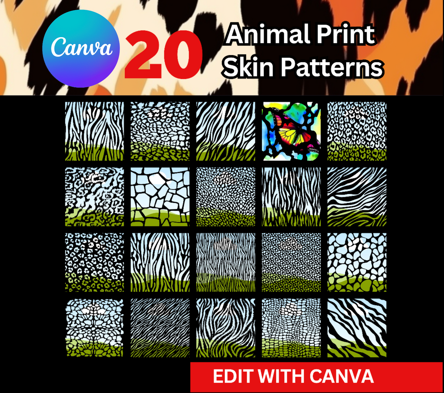 Canva Frames - Animal Print Skin Patterns