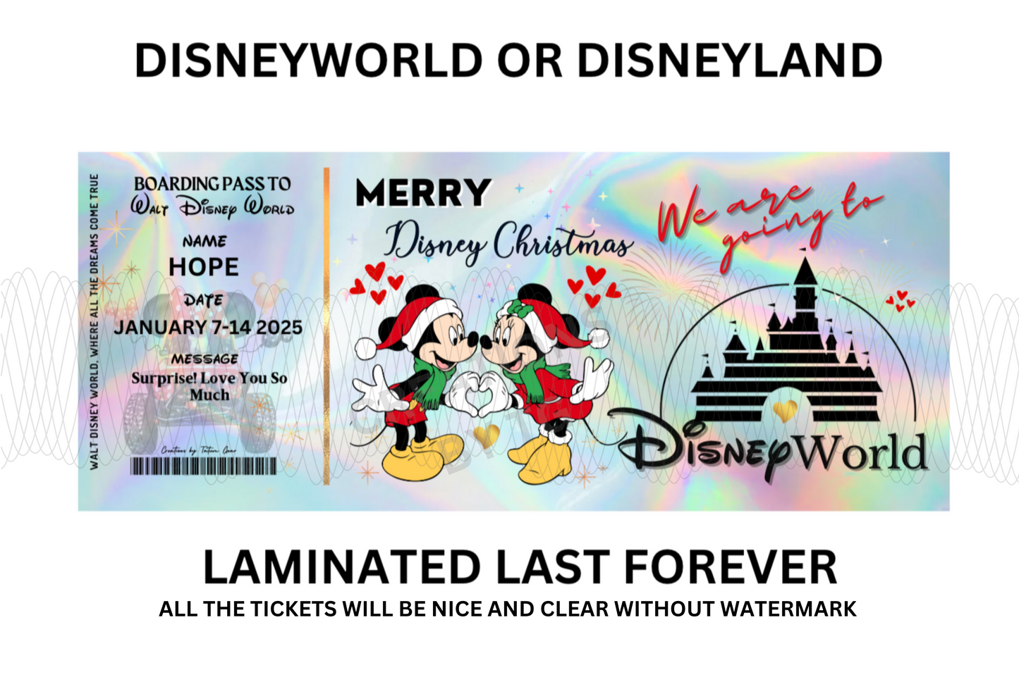 PREMIUM HOLOGRAPHIC SURPRISE TICKETS – FANCY & STUNNING!