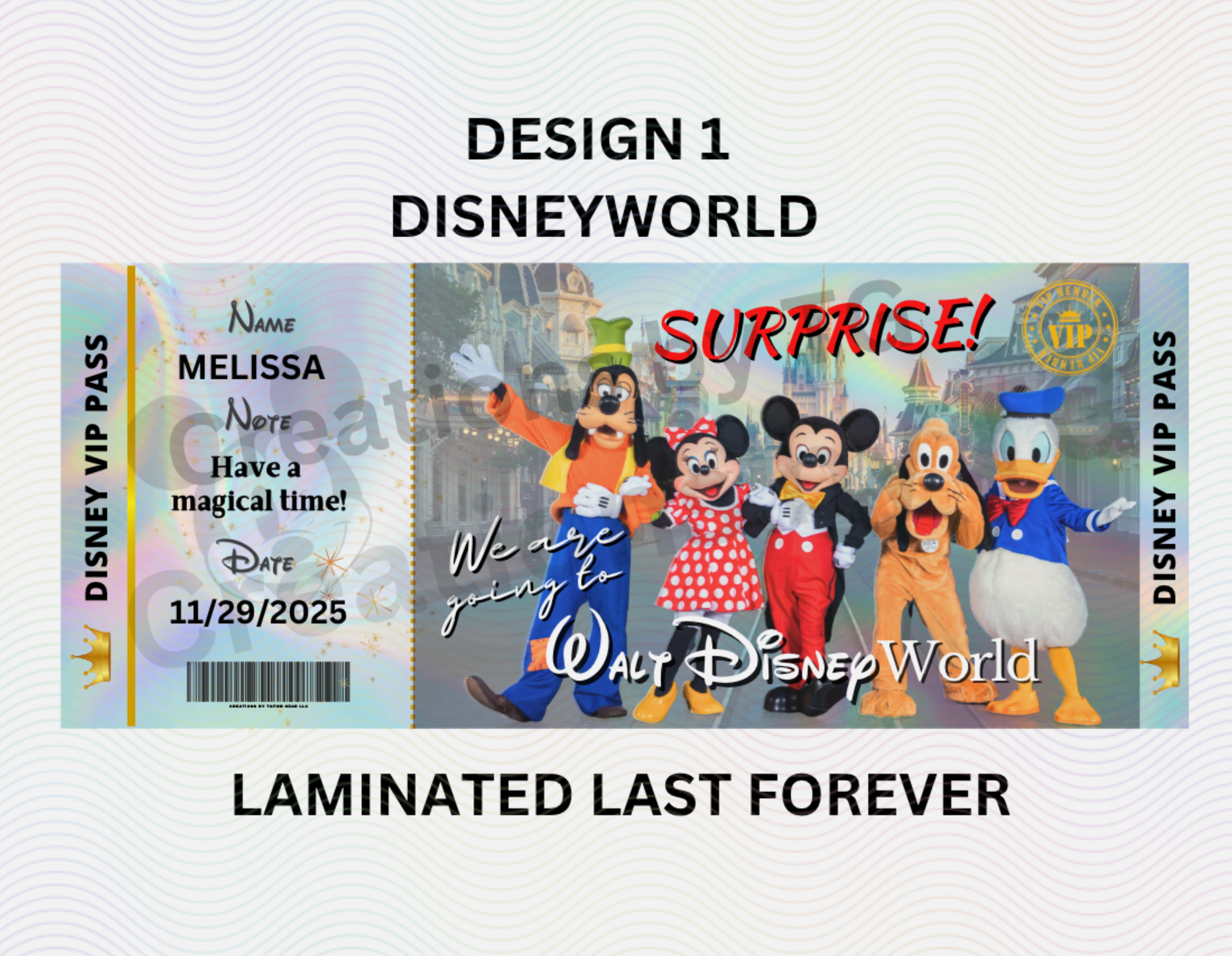 ✨ Premium Holographic Surprise Ticket – Magical Disney Reveal Gift for Kids