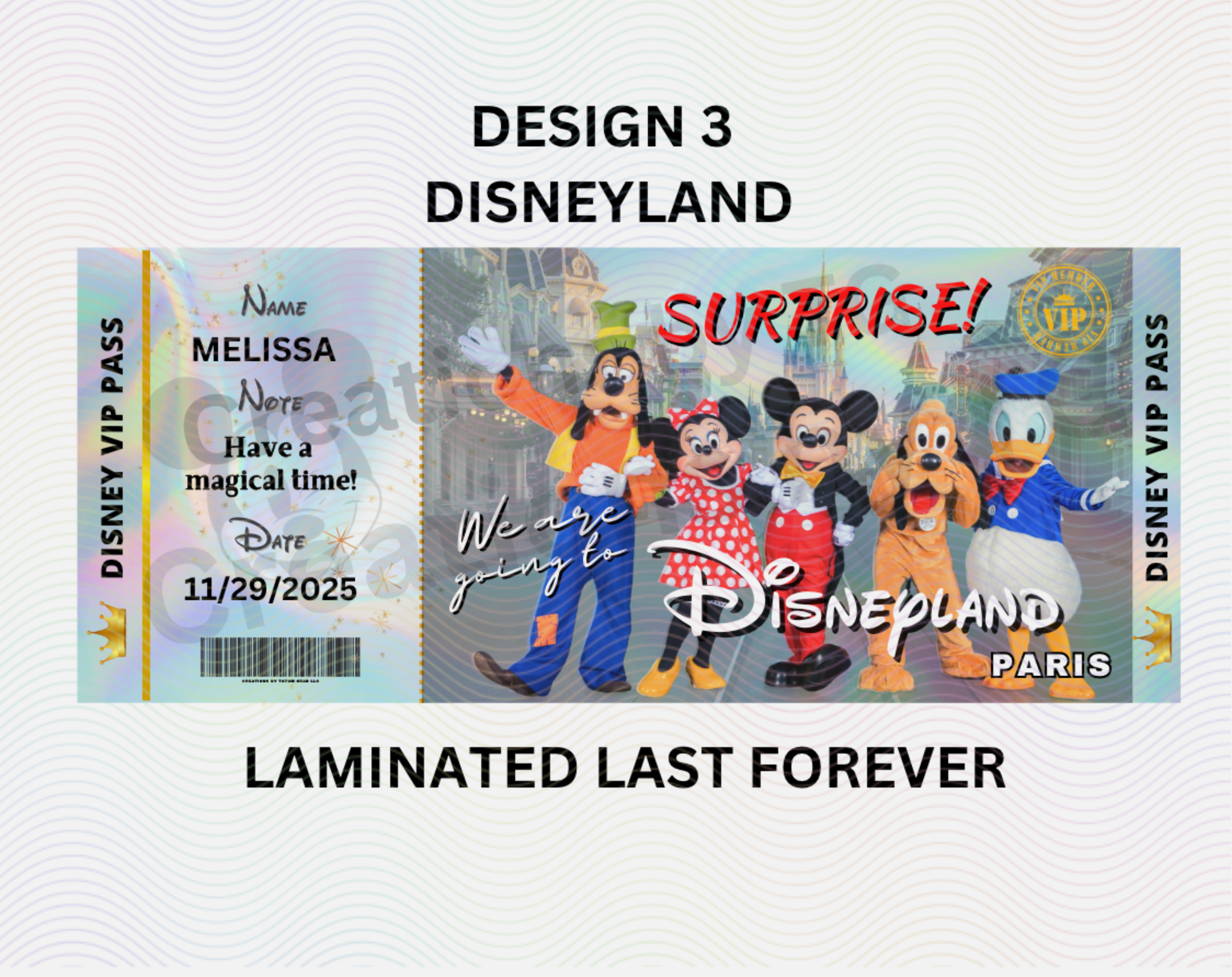✨ Premium Holographic Surprise Ticket – Magical Disney Reveal Gift for Kids