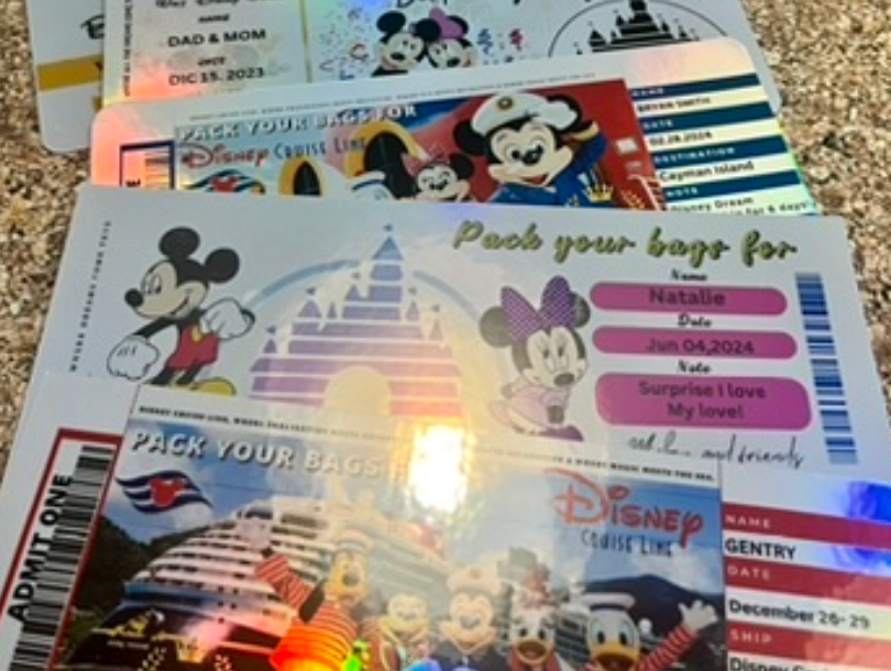 Holographic Cruise Surprise Ticket – Custom Family Reveal