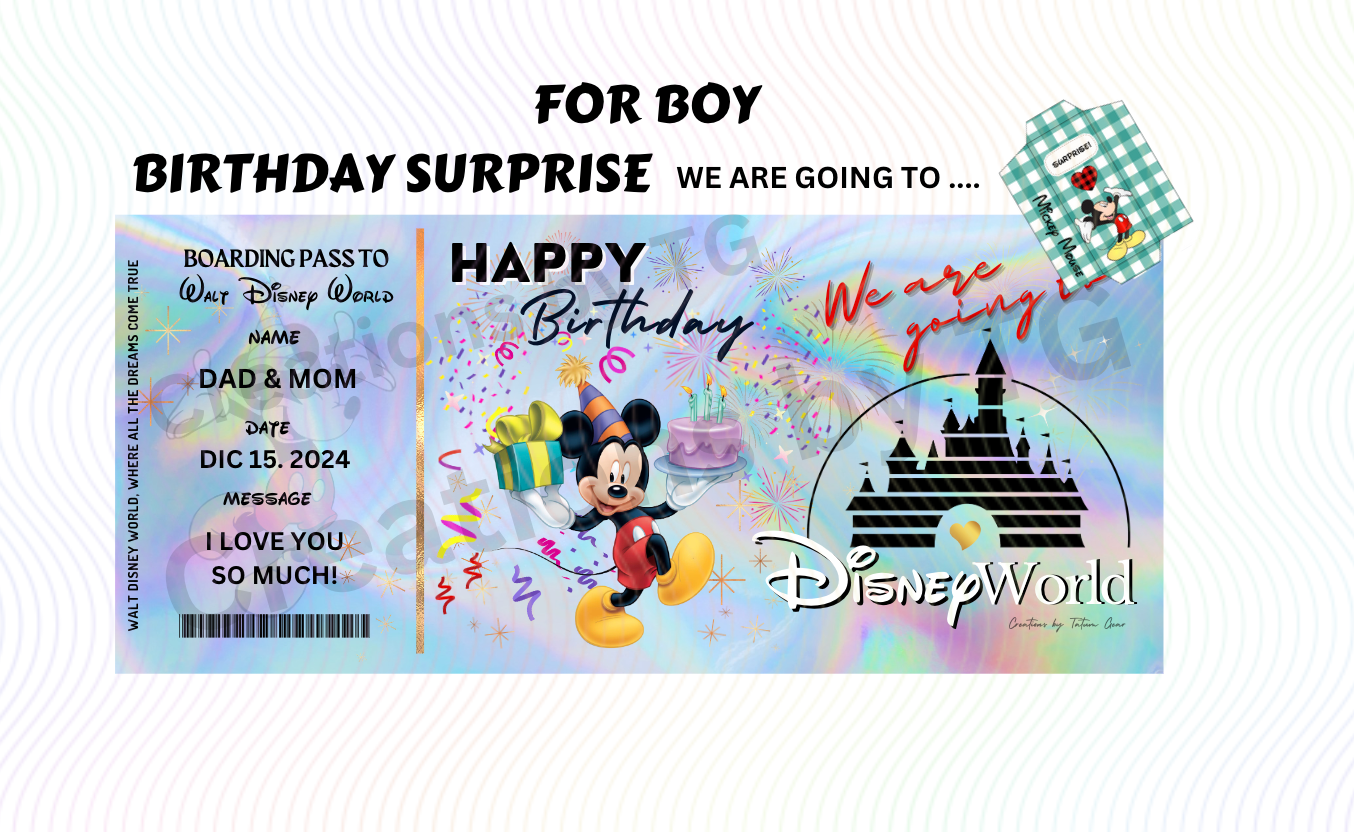 Deluxe Birthday Surprise Ticket – Personalized Holographic Gift