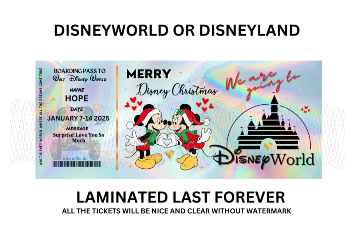 Physical Holographic Disneyworld or Disneyland π Surprise Ticket Trip Reveal
