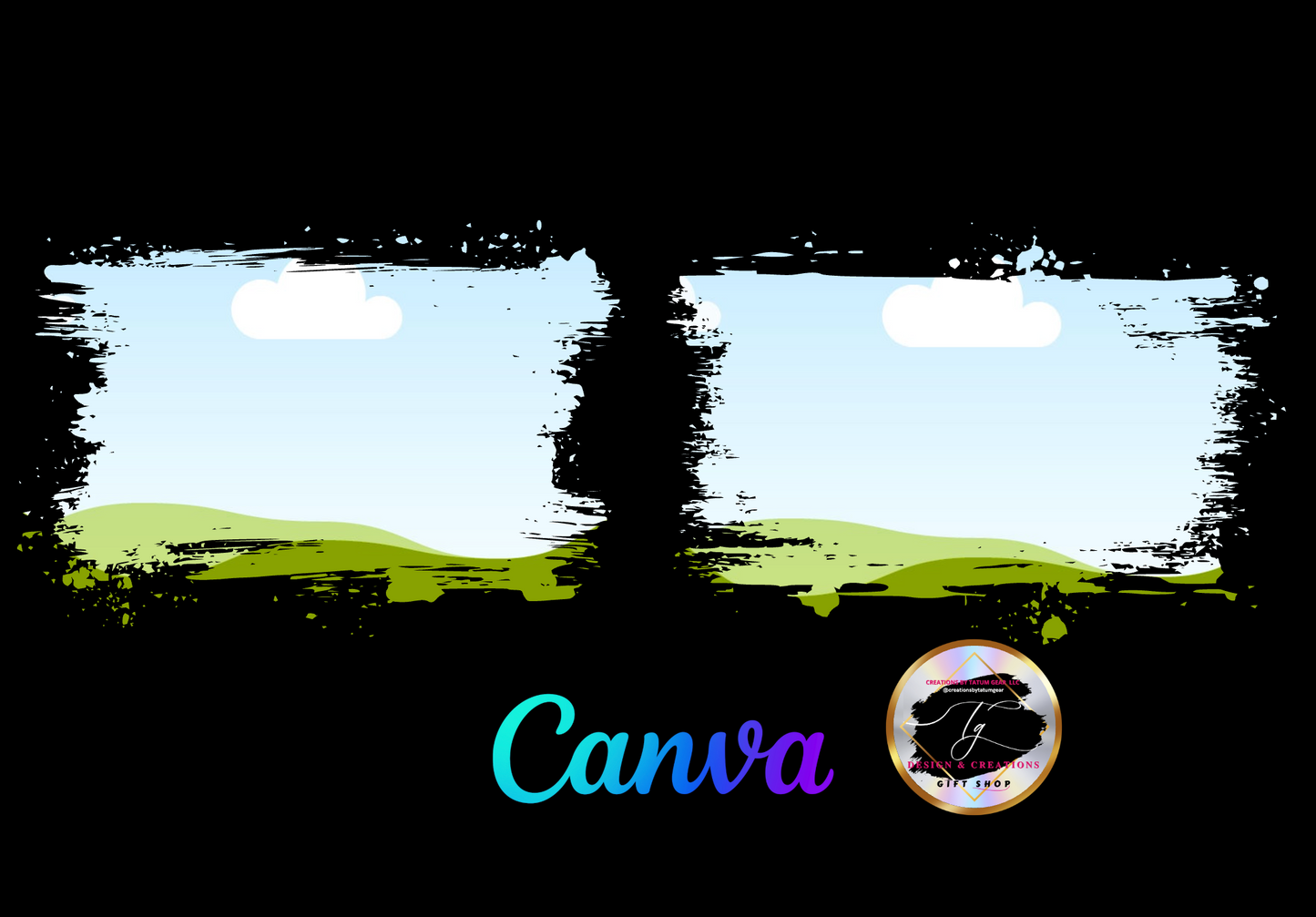 Canva Frames β Horizontal Distressed | Drag & Drop Templates