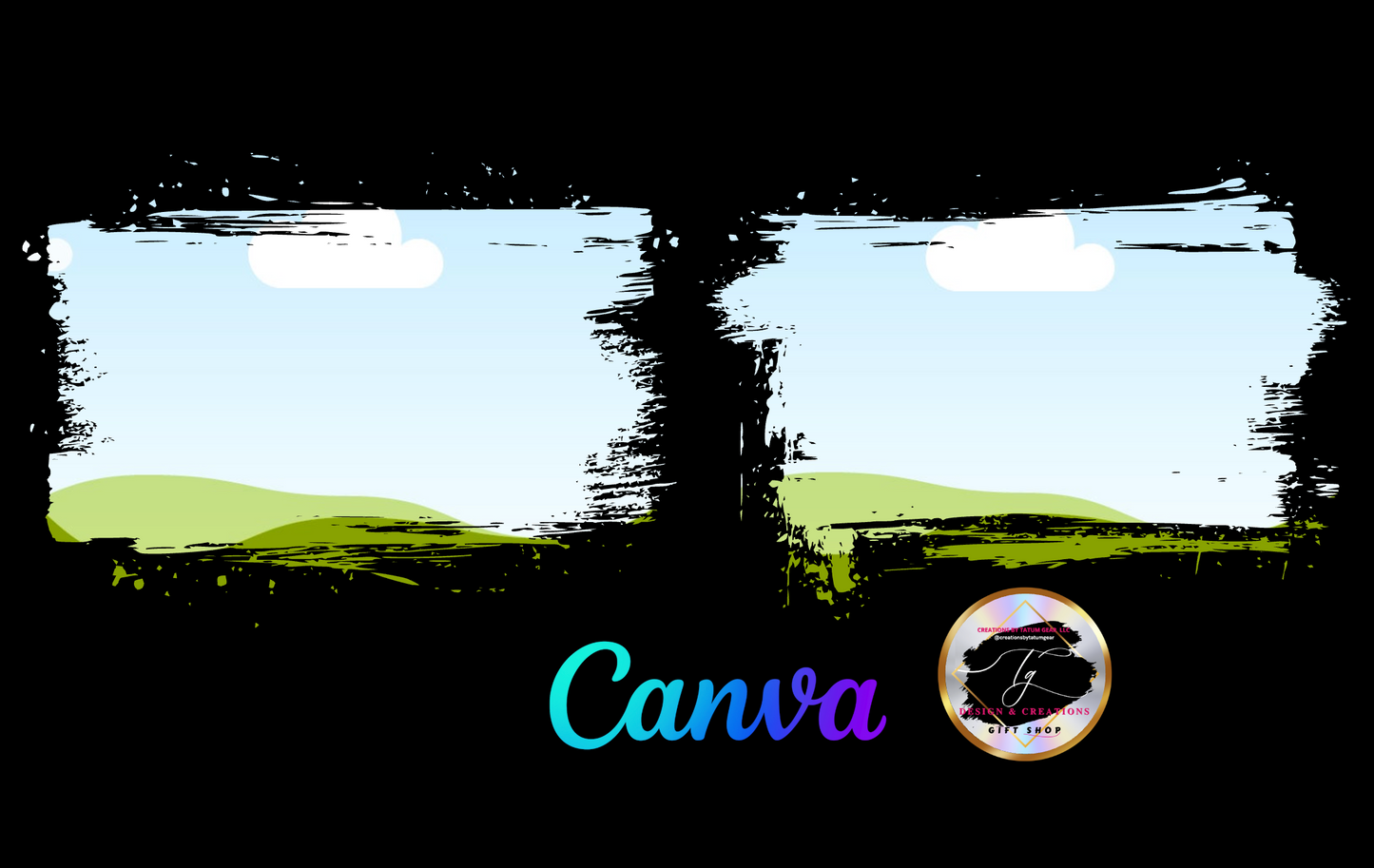 Canva Frames β Horizontal Distressed | Drag & Drop Templates