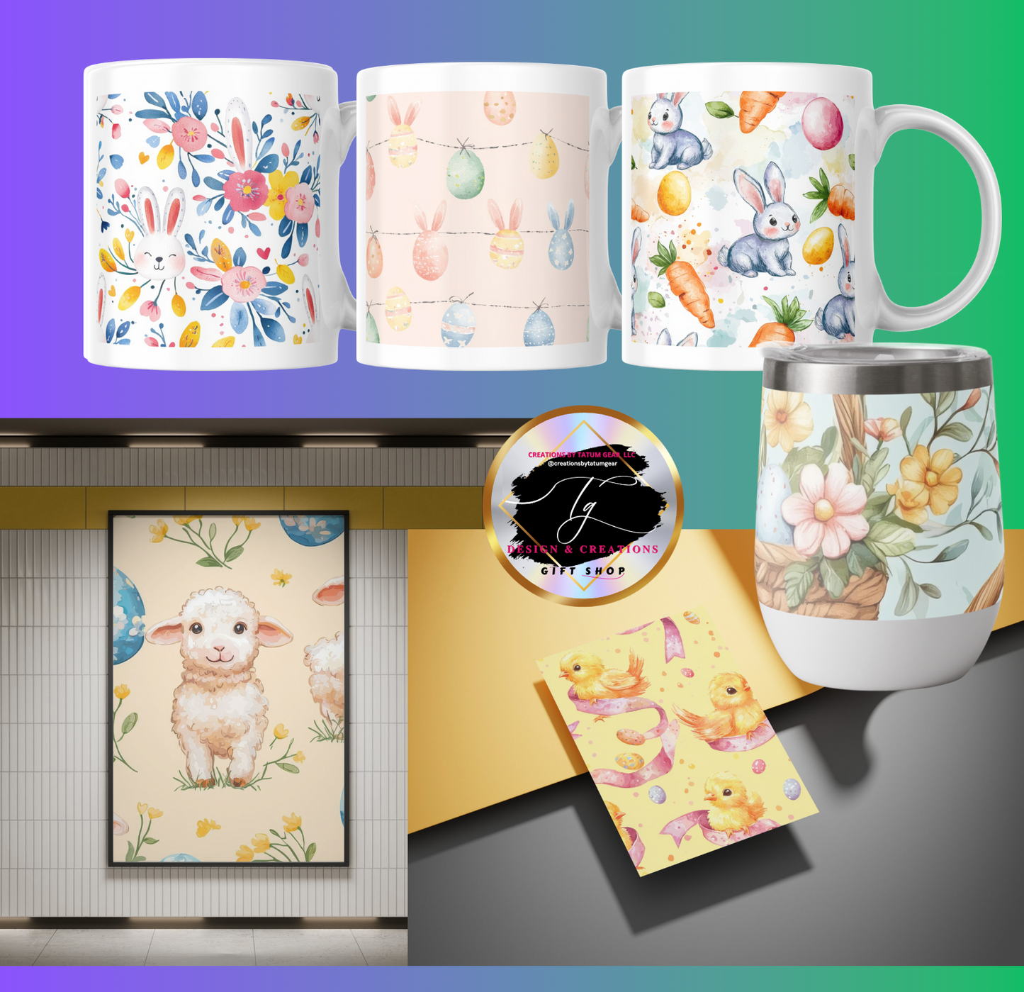 100 Watercolor Easter & Spring Patterns – Bunny & Floral Digital Paper Bundle (300 DPI)