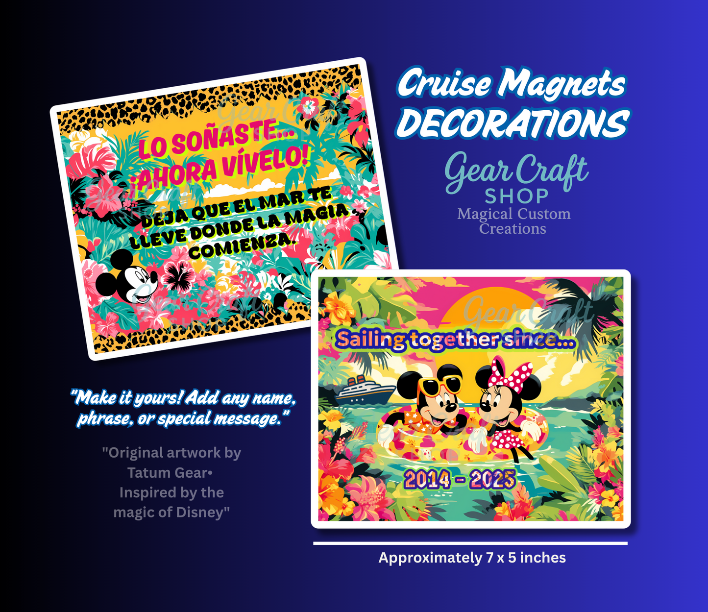 Cruise Memories Magnet – Tropical Custom Design for Fridge, Car, Office or Cruise Door