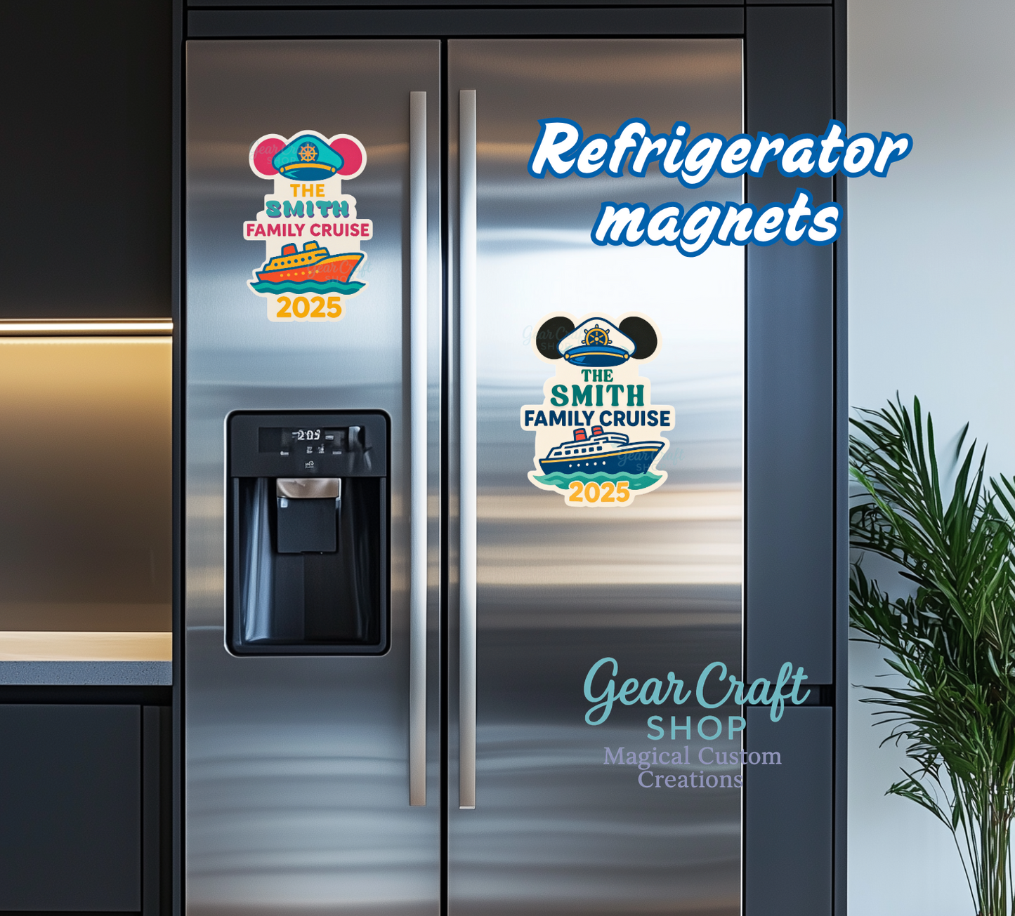 Cute Cruise Door Magnet – Personalized Family Name | 3 Sizes | Disney-Inspired Cruise Decor