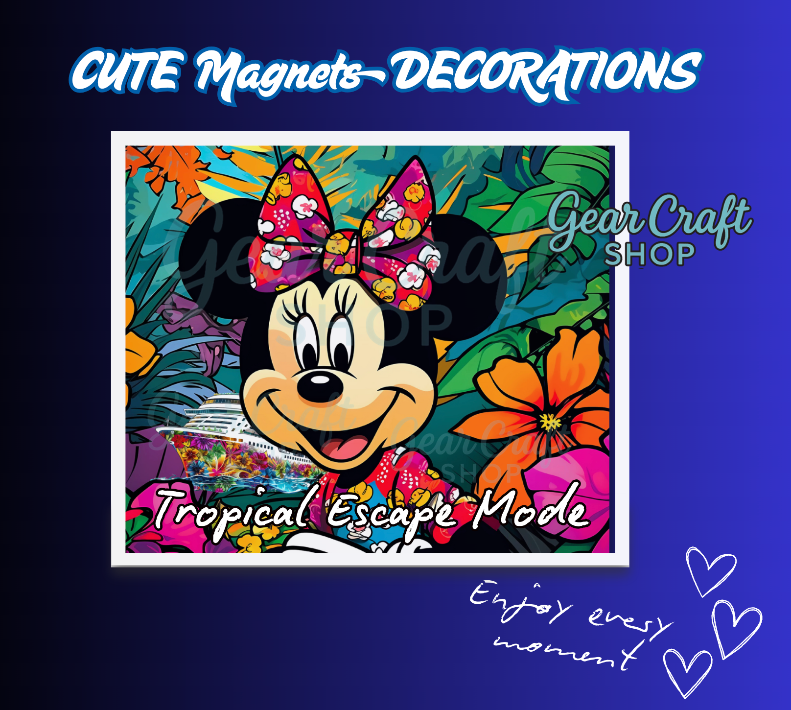 Tropical Cruise Door Magnets | Fun Disney-Inspired Vacation Designs
