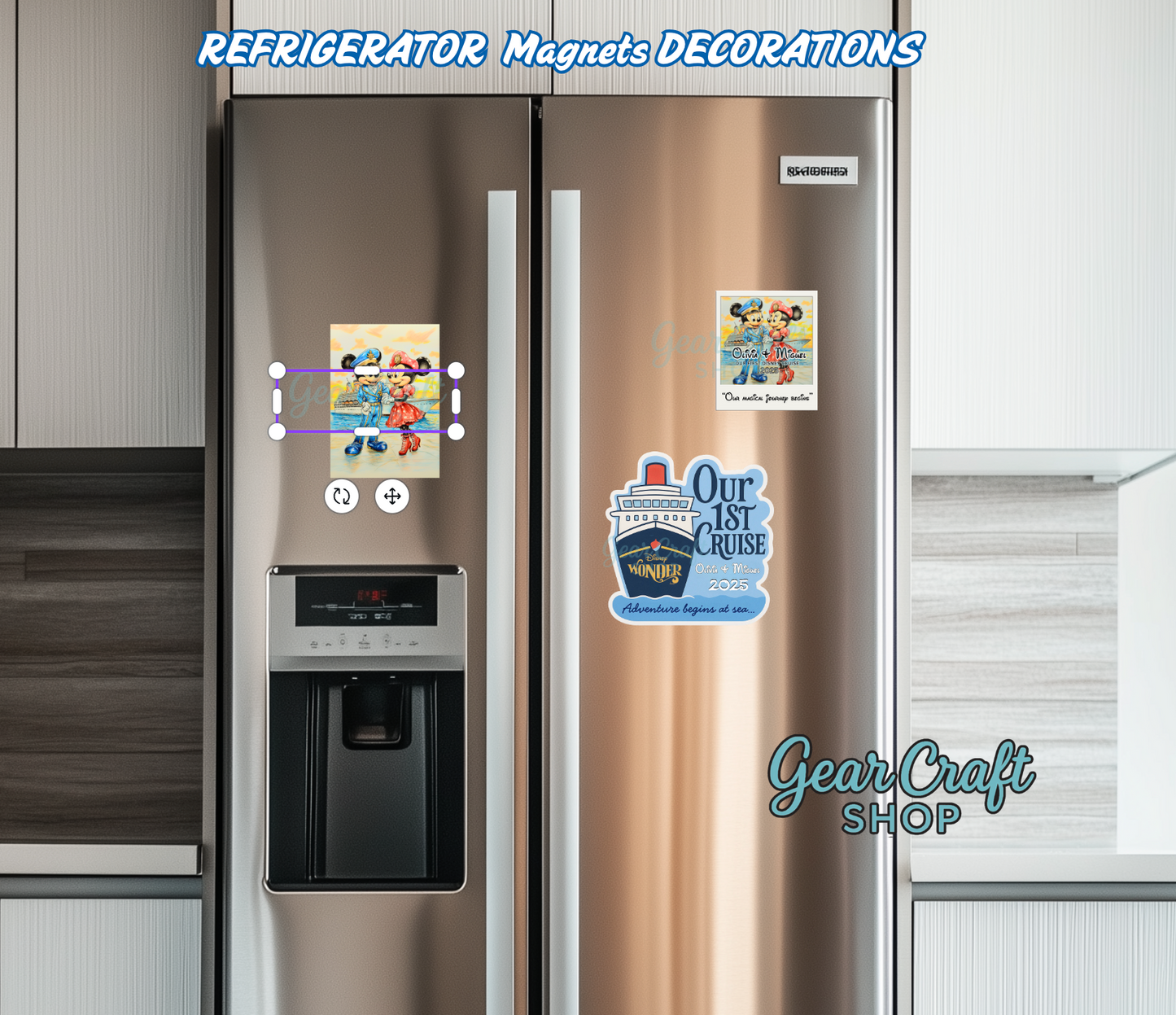 Personalized Cruise Door Magnets – Our First Cruise Keepsake – Magic, Wonder, Fantasy, Dream & More
