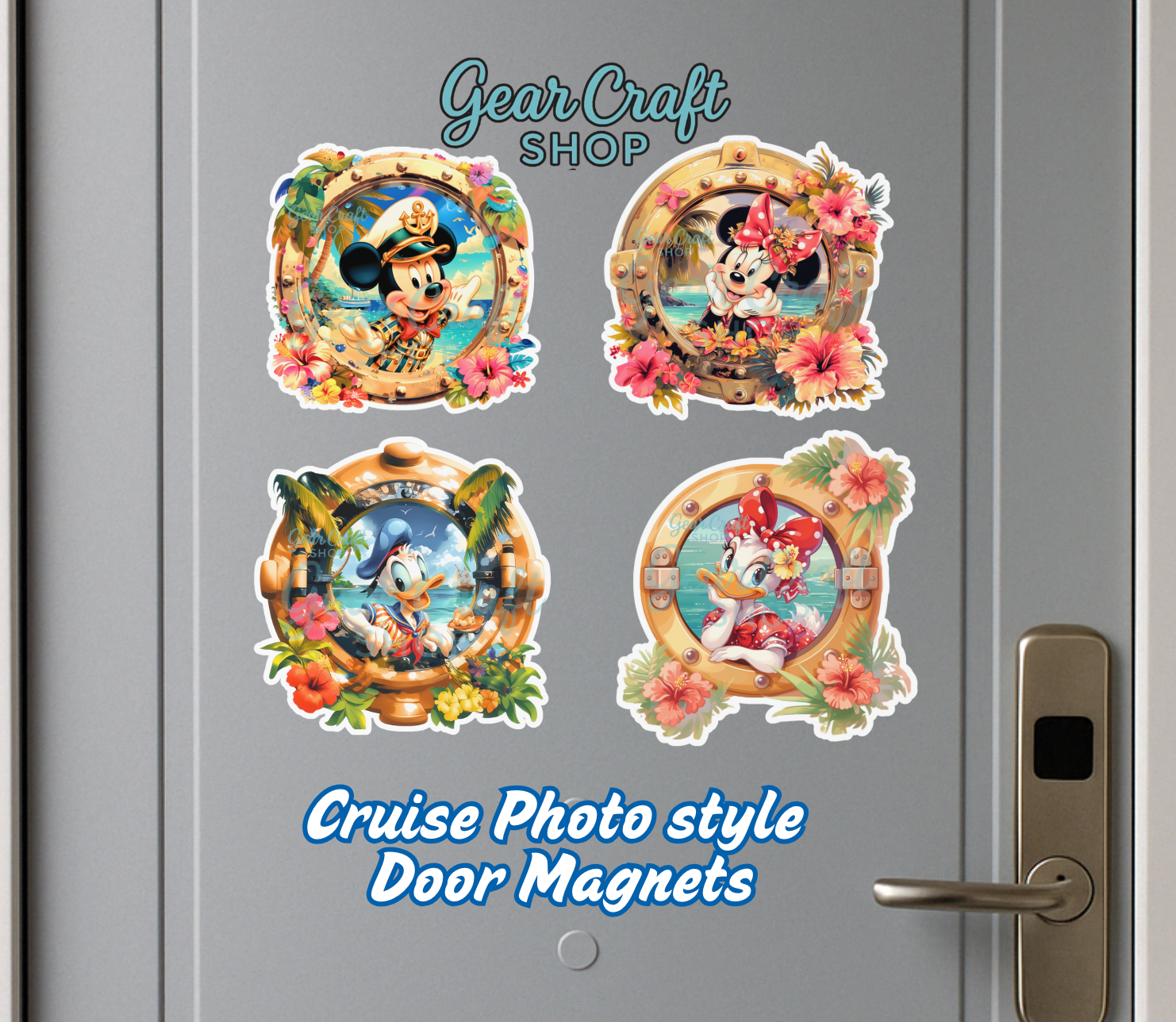 Sailor Porthole Friends Cruise Door Magnets Set of 4 - style 035