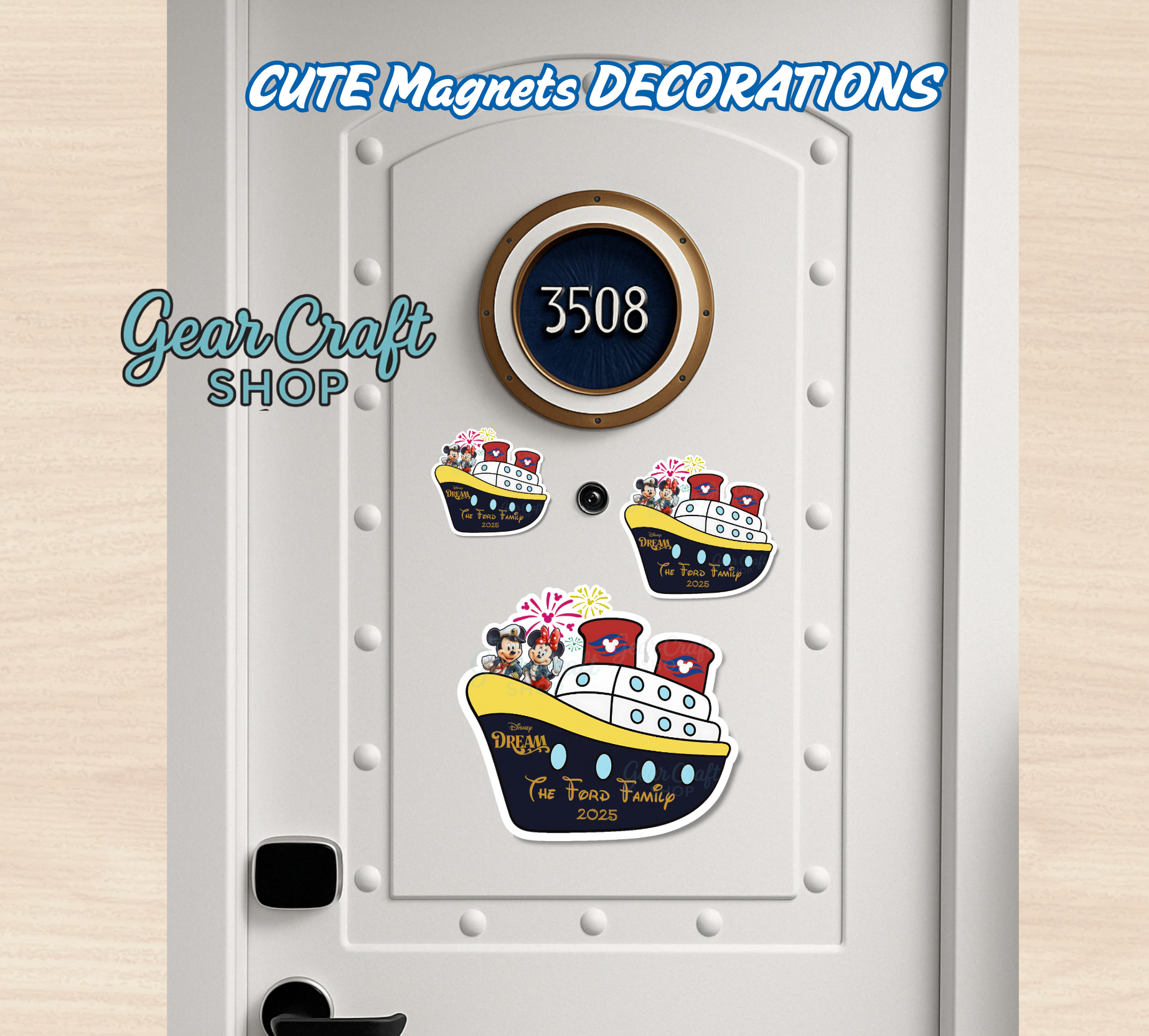 Disney Cruise Magnet β Ship with Mickey & Minnie