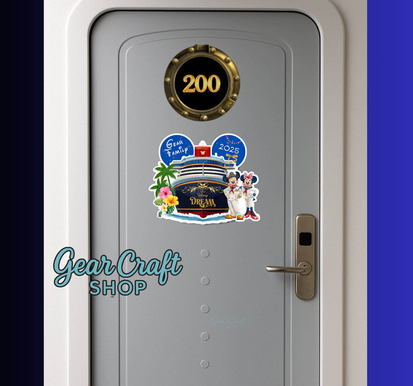 Unique Disney Cruise Door Magnet – Custom Ship Sign with Family Name & Year