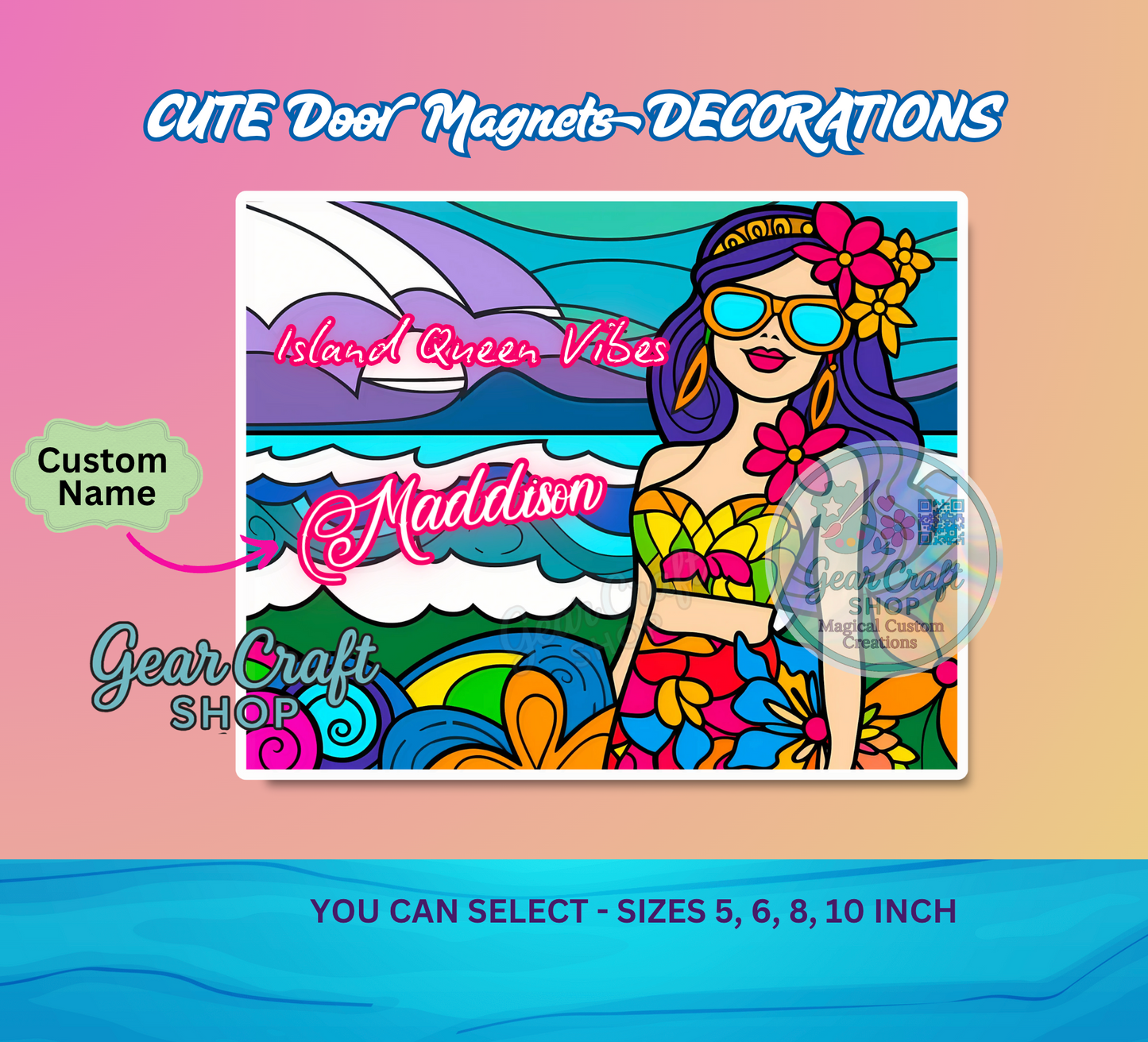 Island queen vibes - Cruise Name Magnet
