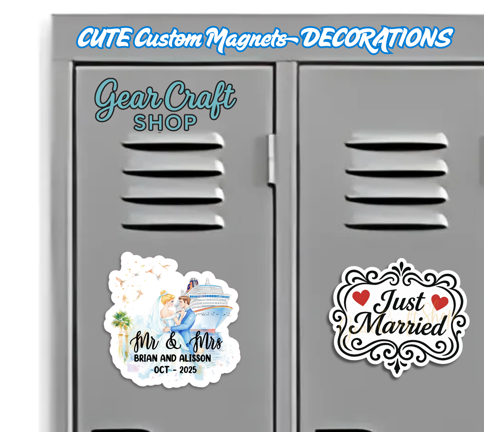 Just Married Cruise Magnet Set – Personalized Wedding Keepsake