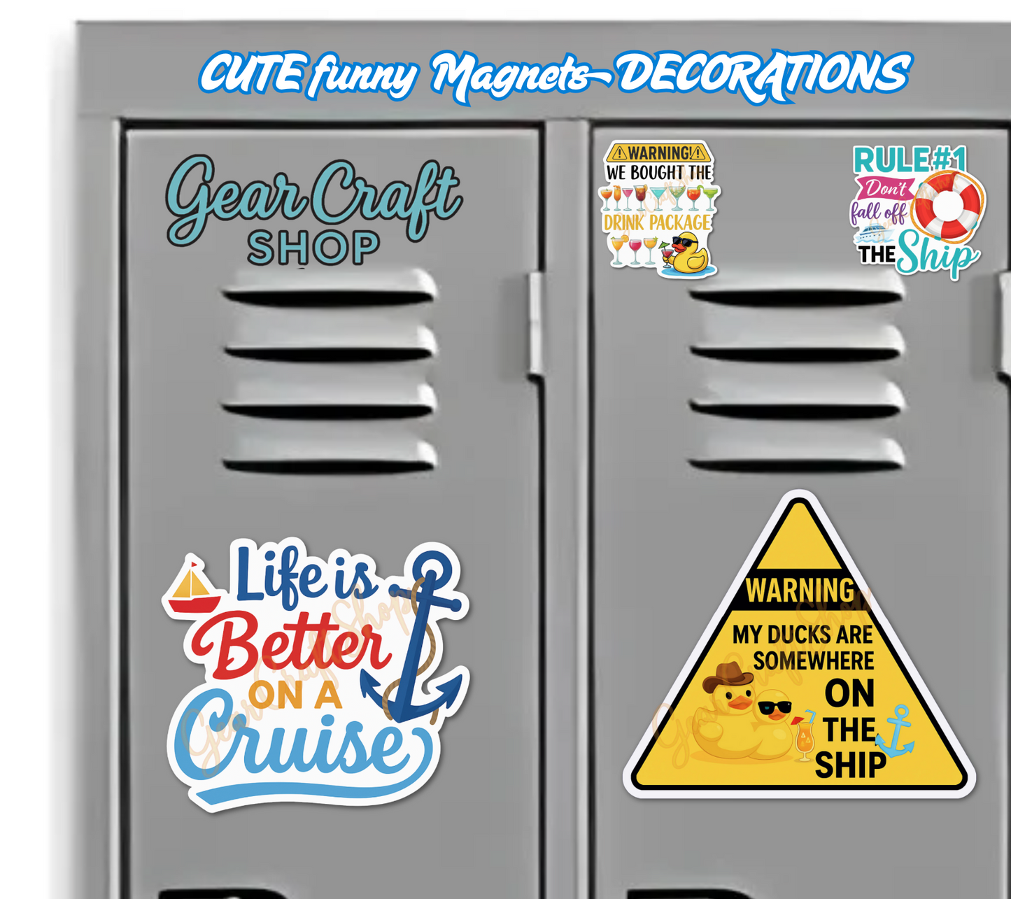 Funny Cruise Door Magnet Set – 4 Hilarious Waterproof Decorations Magnets