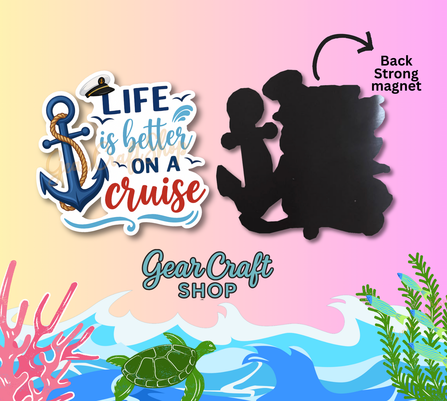 Funny Cruise Door Magnet Set – 4 Hilarious quotes Decorations Magnets