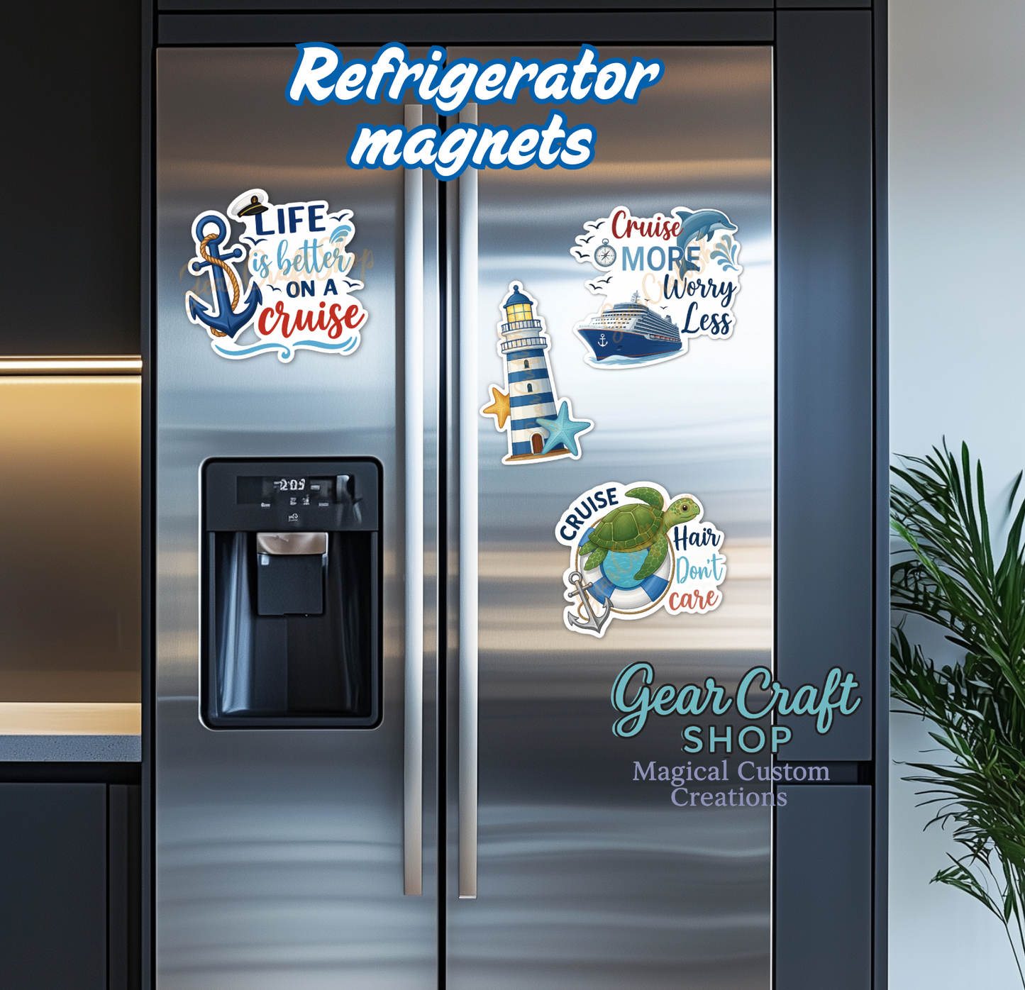 Funny Cruise Door Magnet Set – 4 Hilarious quotes Decorations Magnets