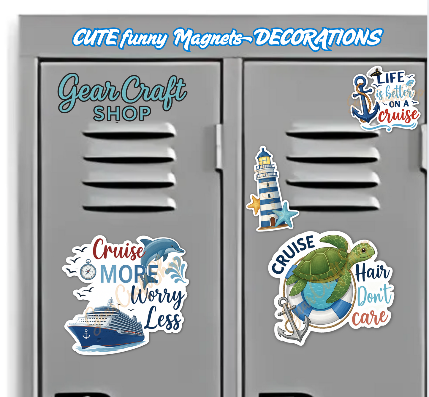 Funny Cruise Door Magnet Set – 4 Hilarious quotes Decorations Magnets