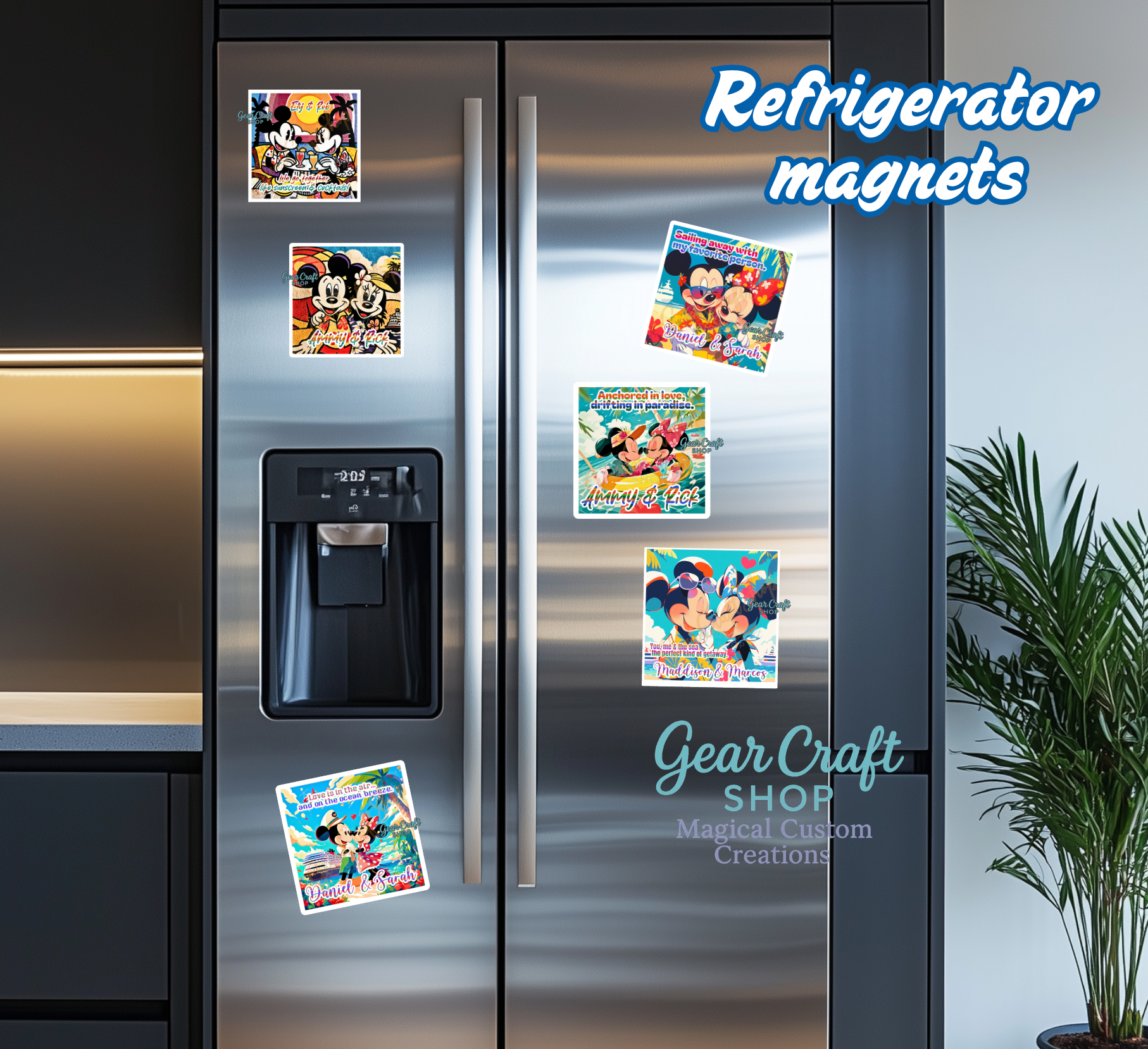 Personalized Love Cruise Magnet β Cute Couple Designs