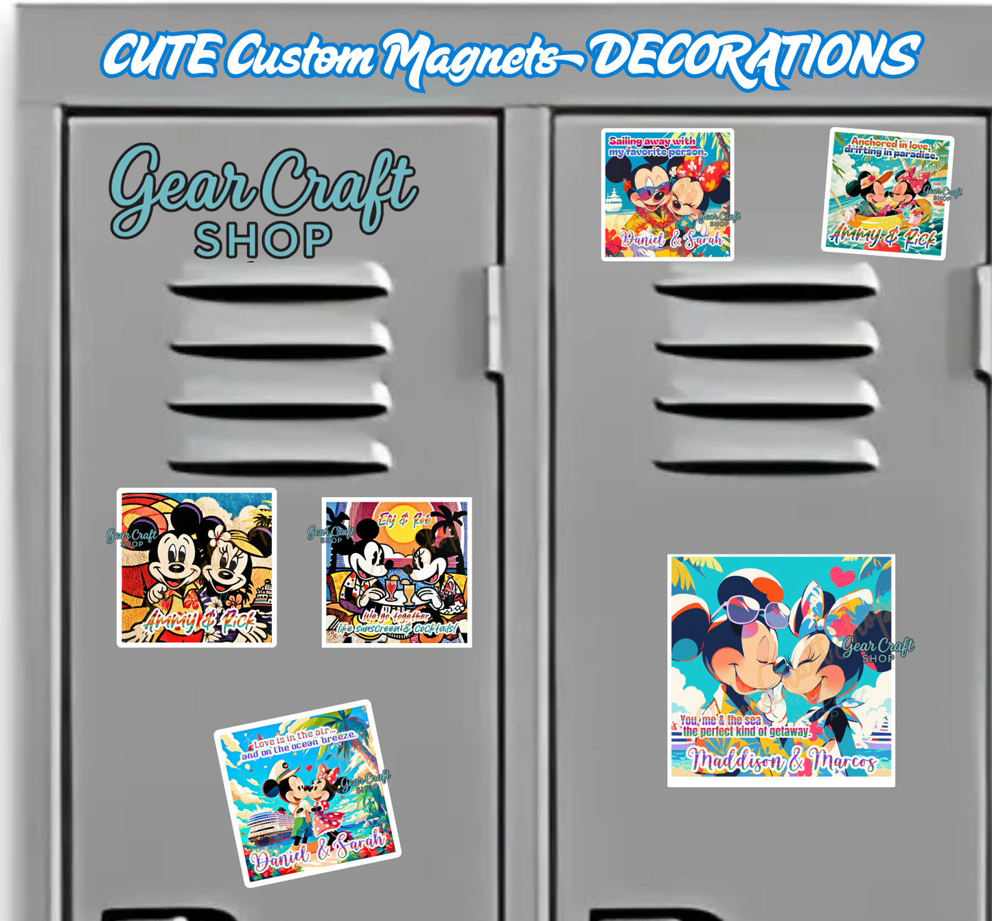 Personalized Love Cruise Magnet – Cute Couple Designs Inspired by Mickey