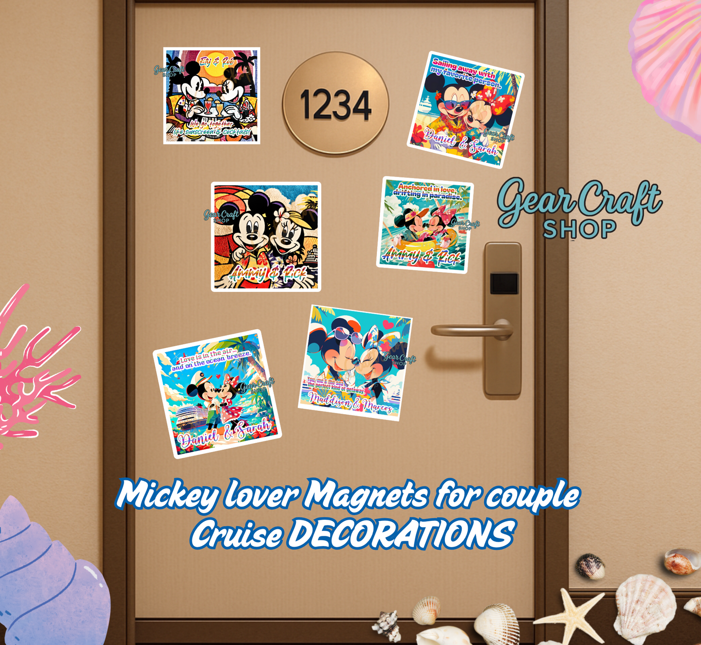 Personalized Love Cruise Magnet – Cute Couple Designs Inspired by Mickey