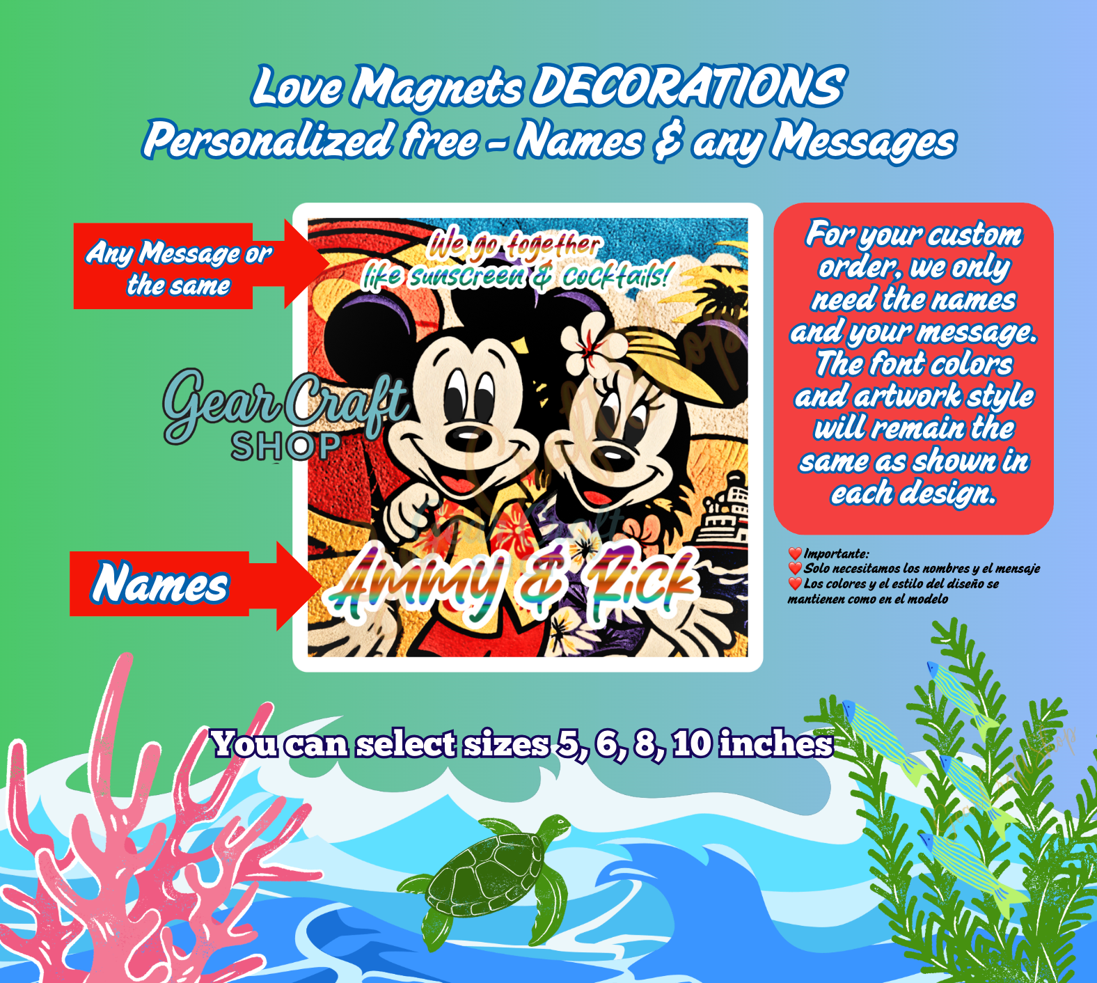 Personalized Love Cruise Magnet β Cute Couple Designs