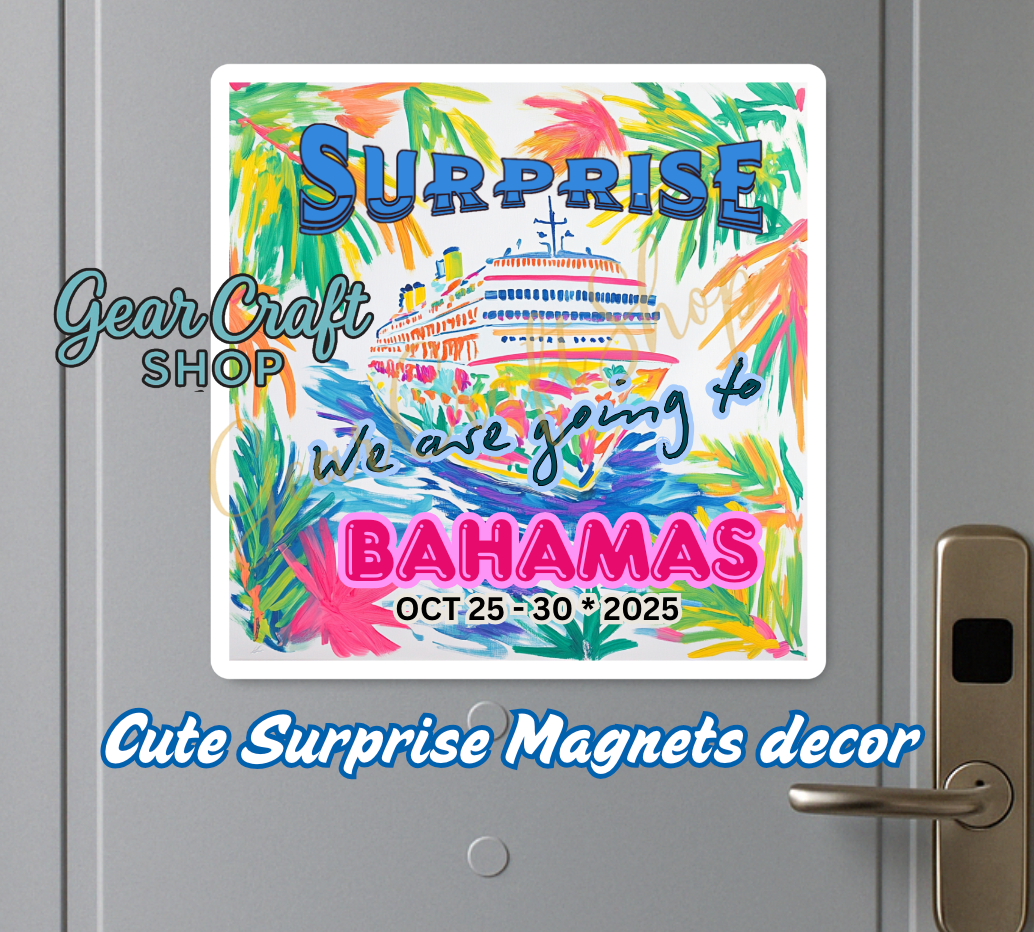 Custom Cruise Surprise Magnet – Personalized Destination & Date Gift