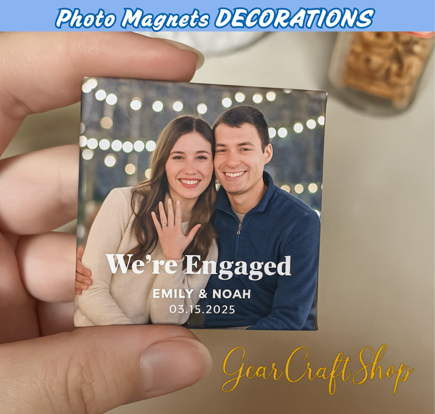 2-Inch Square Custom Photo Magnets – Personalized Fridge Magnets for Gifts, Keepsakes & Special Moments