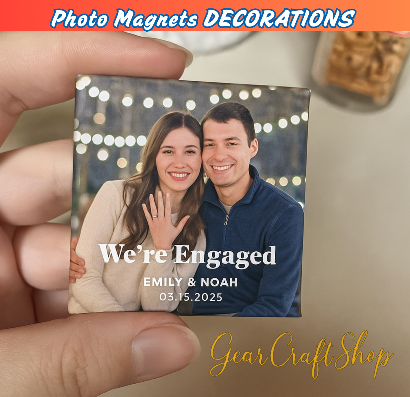 2-Inch Square Custom Photo Magnets – Personalized Fridge Magnets for Gifts, Keepsakes & Special Moments