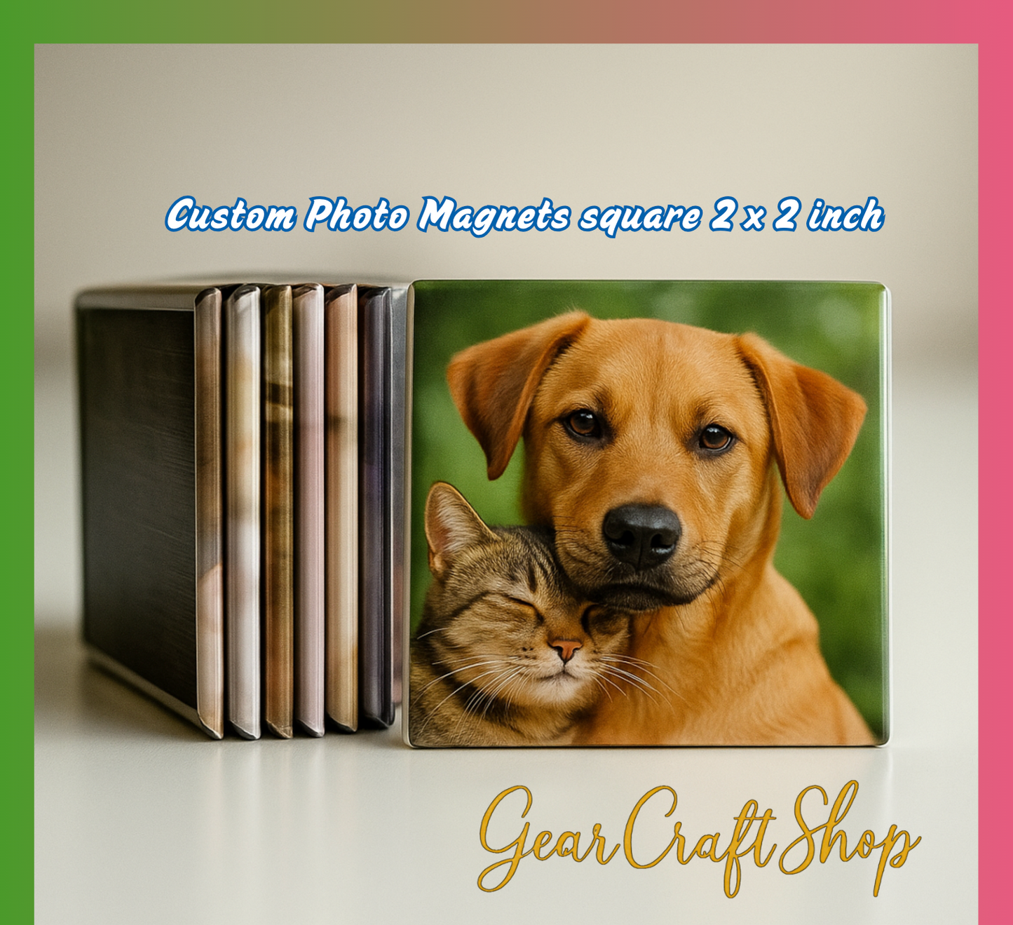 2-Inch Square Custom Photo Magnets – Personalized Fridge Magnets for Gifts, Keepsakes & Special Moments