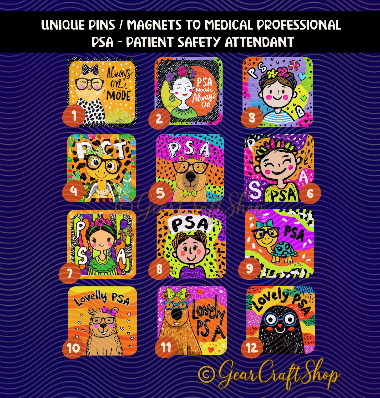 PSA Square Pin or Magnet – Patient Safety Attendant Gift – Medical Staff Appreciation by GearCraftShop
