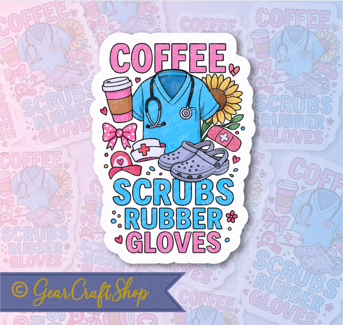 Coffee Nurse Sticker – Medical Essentials – Exclusive GearCraftShop Design