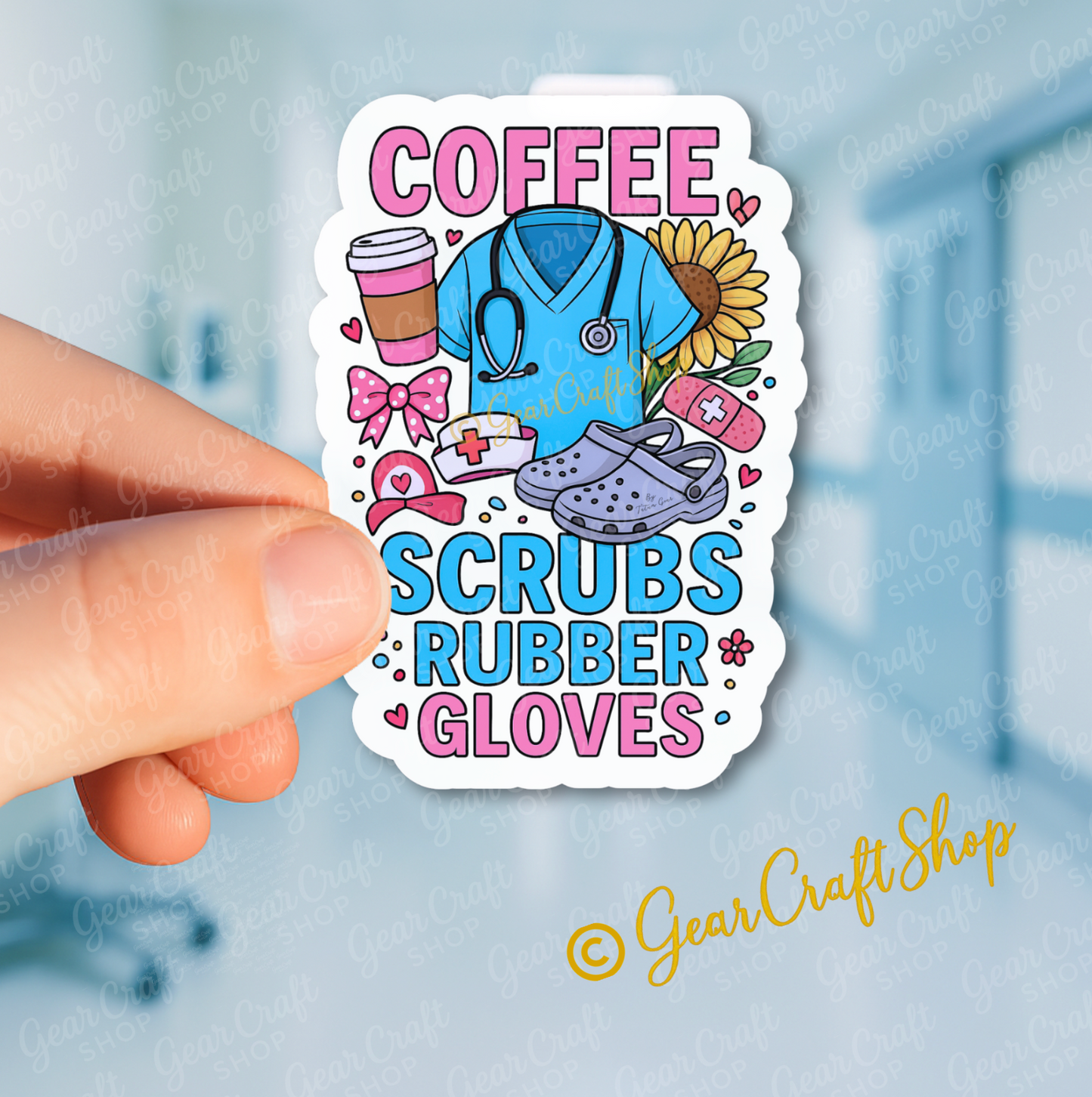 Coffee Nurse Sticker – Medical Essentials – Exclusive GearCraftShop Design