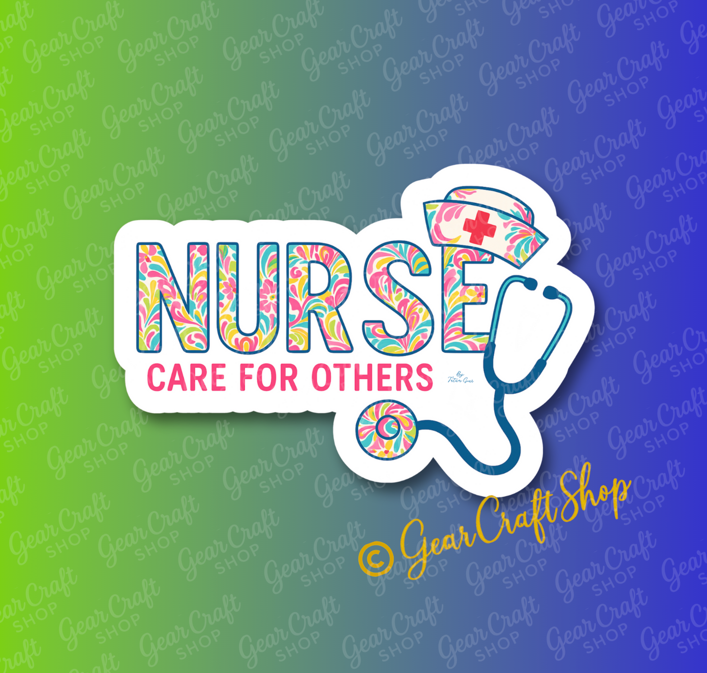 Nurse Care for Others – Floral Style Sticker