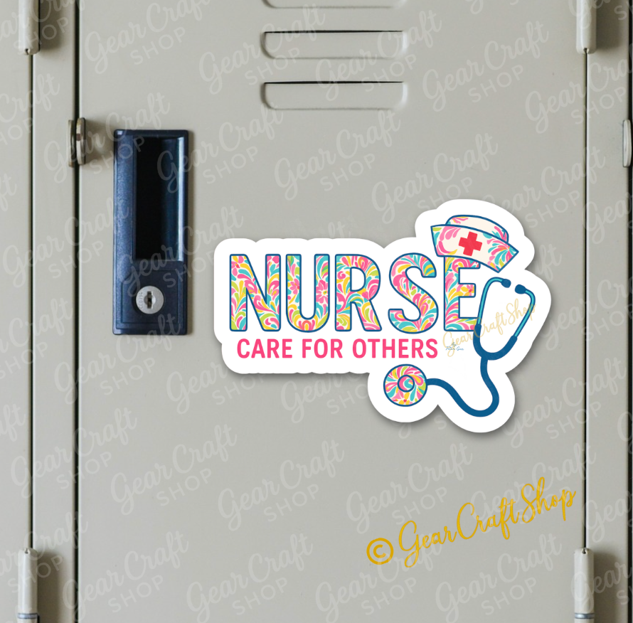 Nurse Care for Others β Floral Style Sticker
