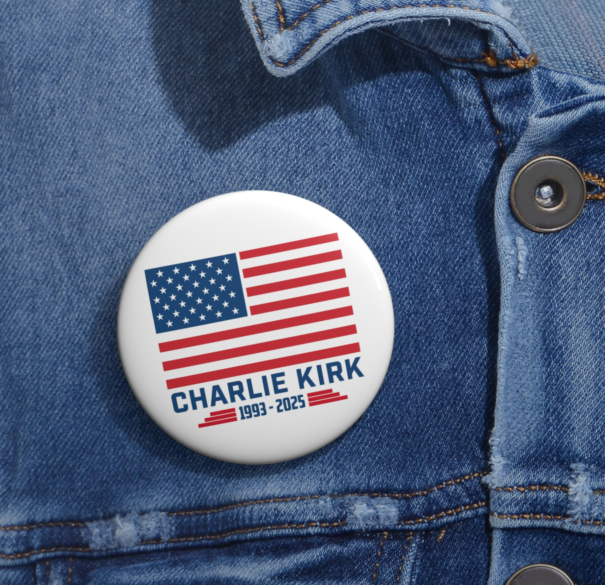 Set of 2 Styles Patriotic Pins memorial 2.25"