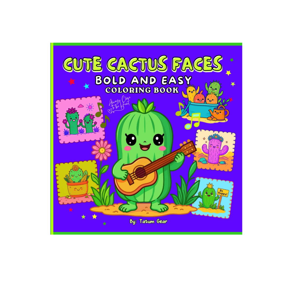 Cute Cactus Faces β Bold and Easy Coloring Book for Girls