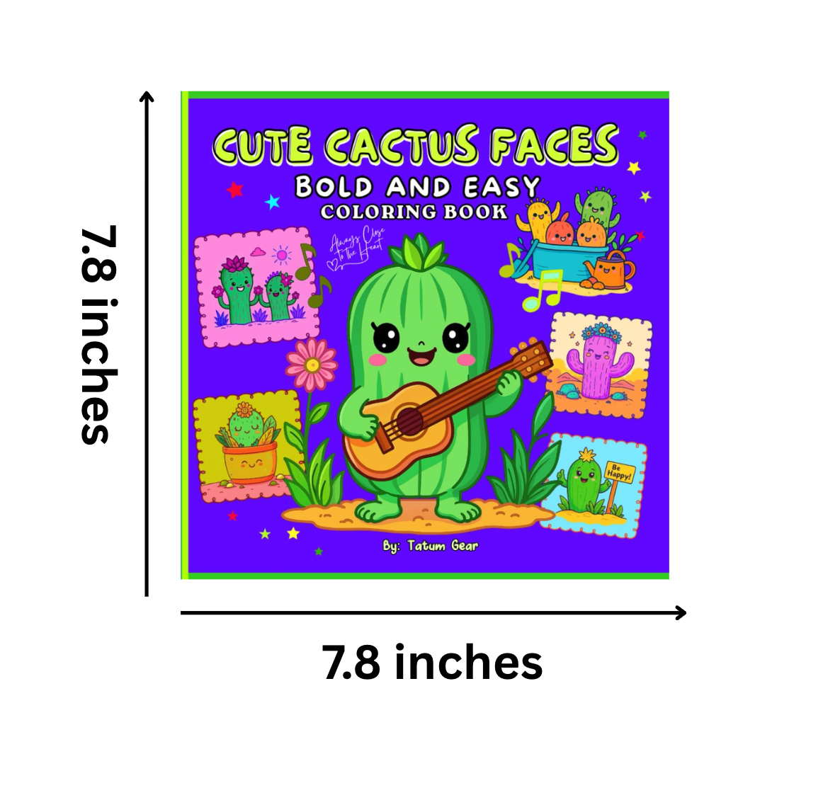 Cute Cactus Faces β Bold and Easy Coloring Book for Girls
