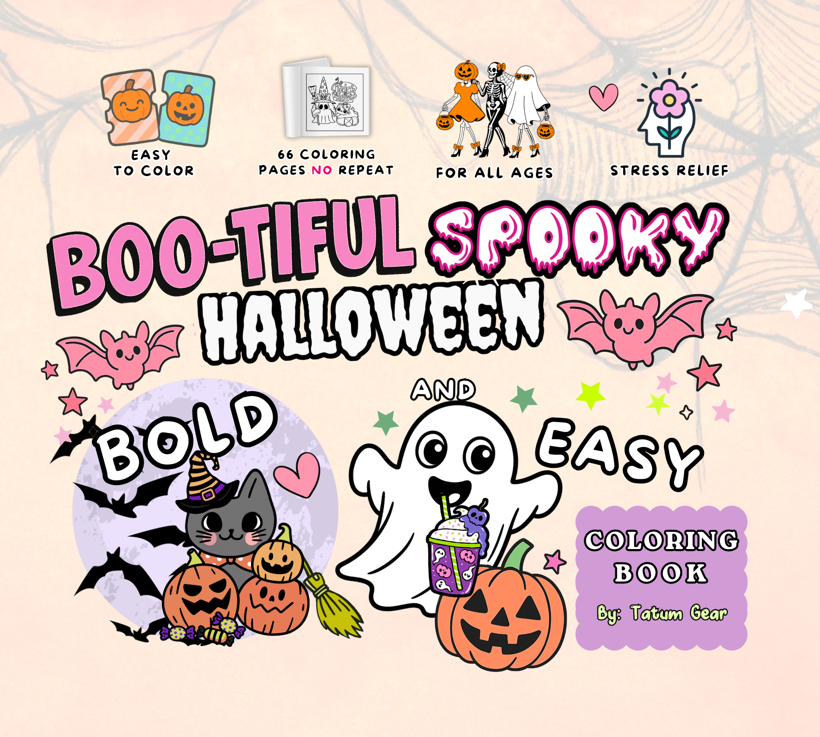 Boo-tiful Spooky Halloween Coloring Book 66 spooky pages