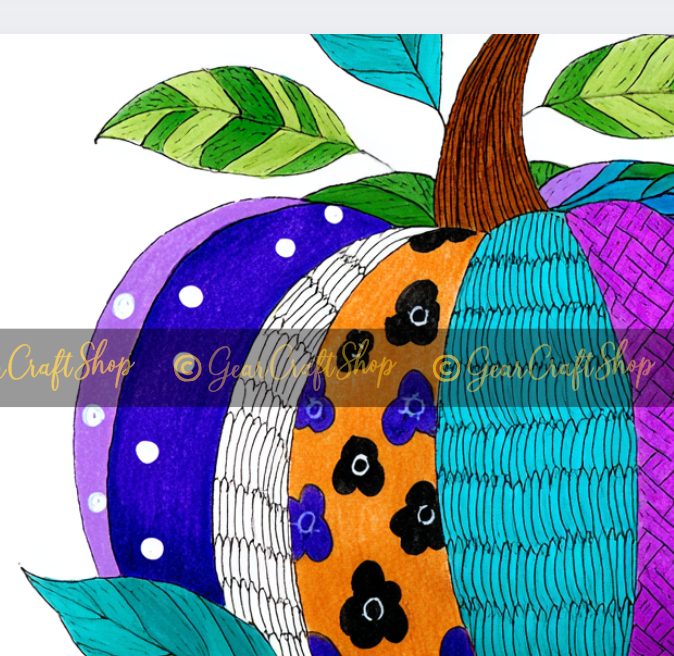 Pumpkin art clipart style,Set β 4 Fall Designs | High-Quality PNG